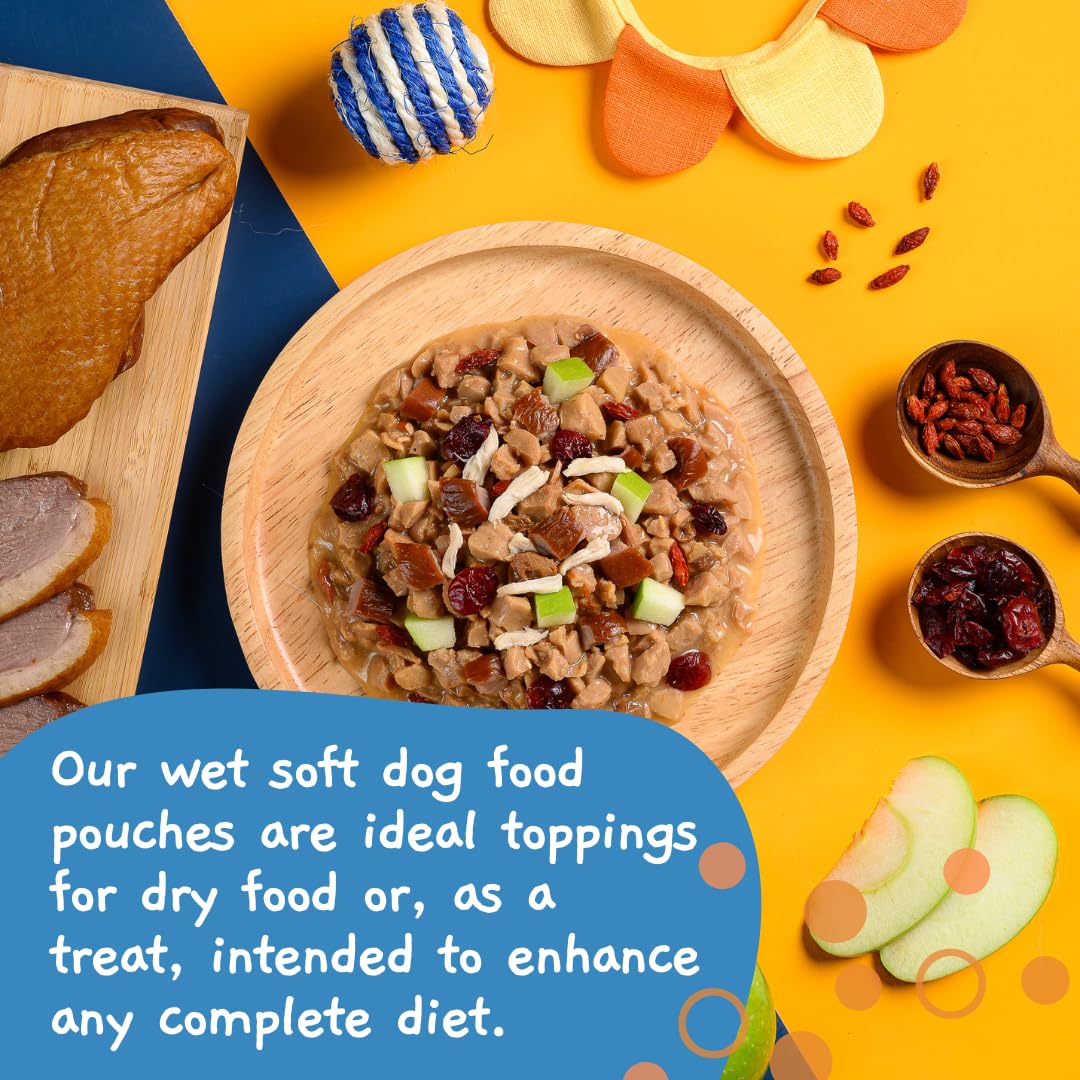 MOOCHIE Grain Free Small Dogs Wet Dog Food - Boost Immune - Duck, Cranberry & Goji Berry - No Artificial Flavors or Preservative
