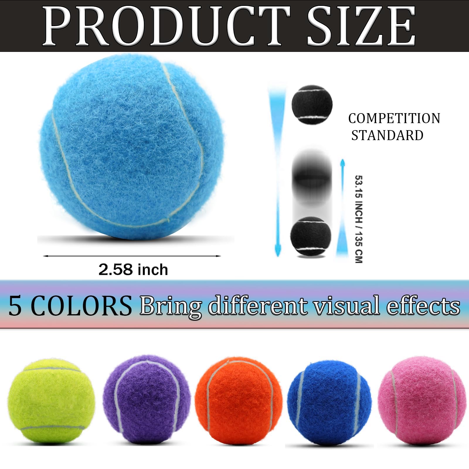 Swingers 20 Pack Training Tennis Balls For Beginner, High Elasticity Exercise Balls For Pet Dog, With Mesh Carry Bag (Light Blue