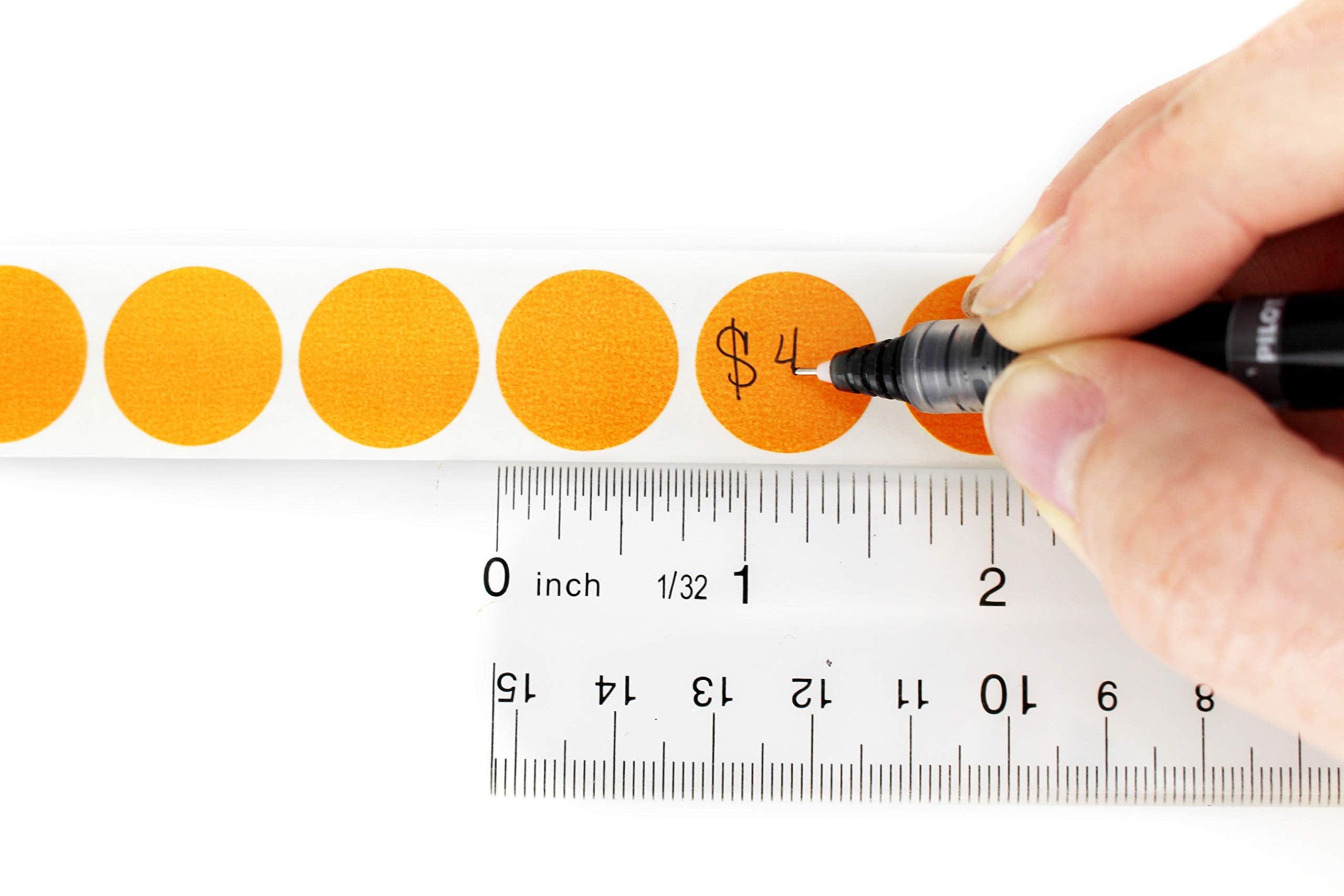 Chromalabel 075 Inch Round Label Removable Color Code Dot Stickers, 1000 Labels Per Roll, Orange
