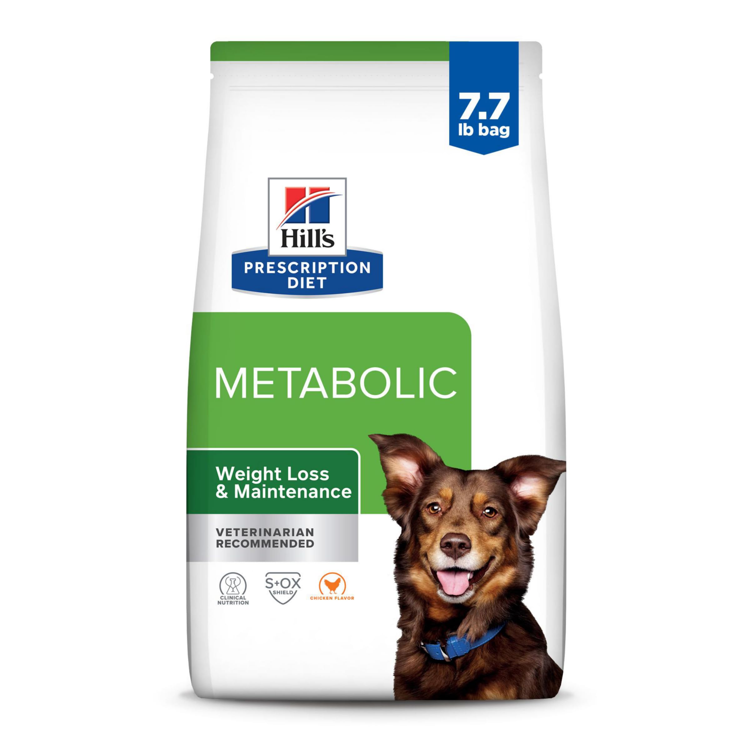 Hills Prescription Diet Metabolic Weight Management Chicken Flavor Dry Dog Food, Veterinary Diet, 7.7 lb. Bag