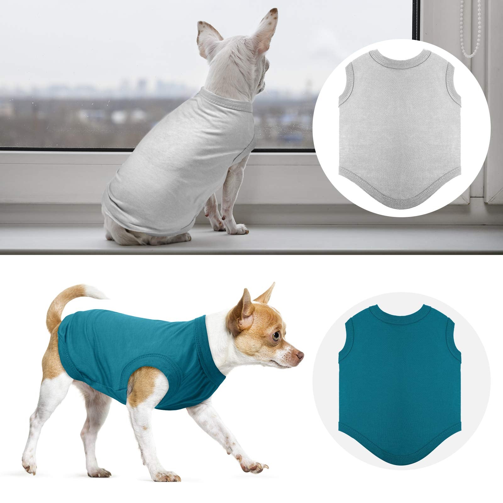 8 Pcs Dog Shirts Pet Puppy Blank Clothes Soft Dog T-Shirt Breathable Dog Plain Shirts Cotton Puppy Clothes Outfit For Most Dogs Cats Puppy Pet(S)