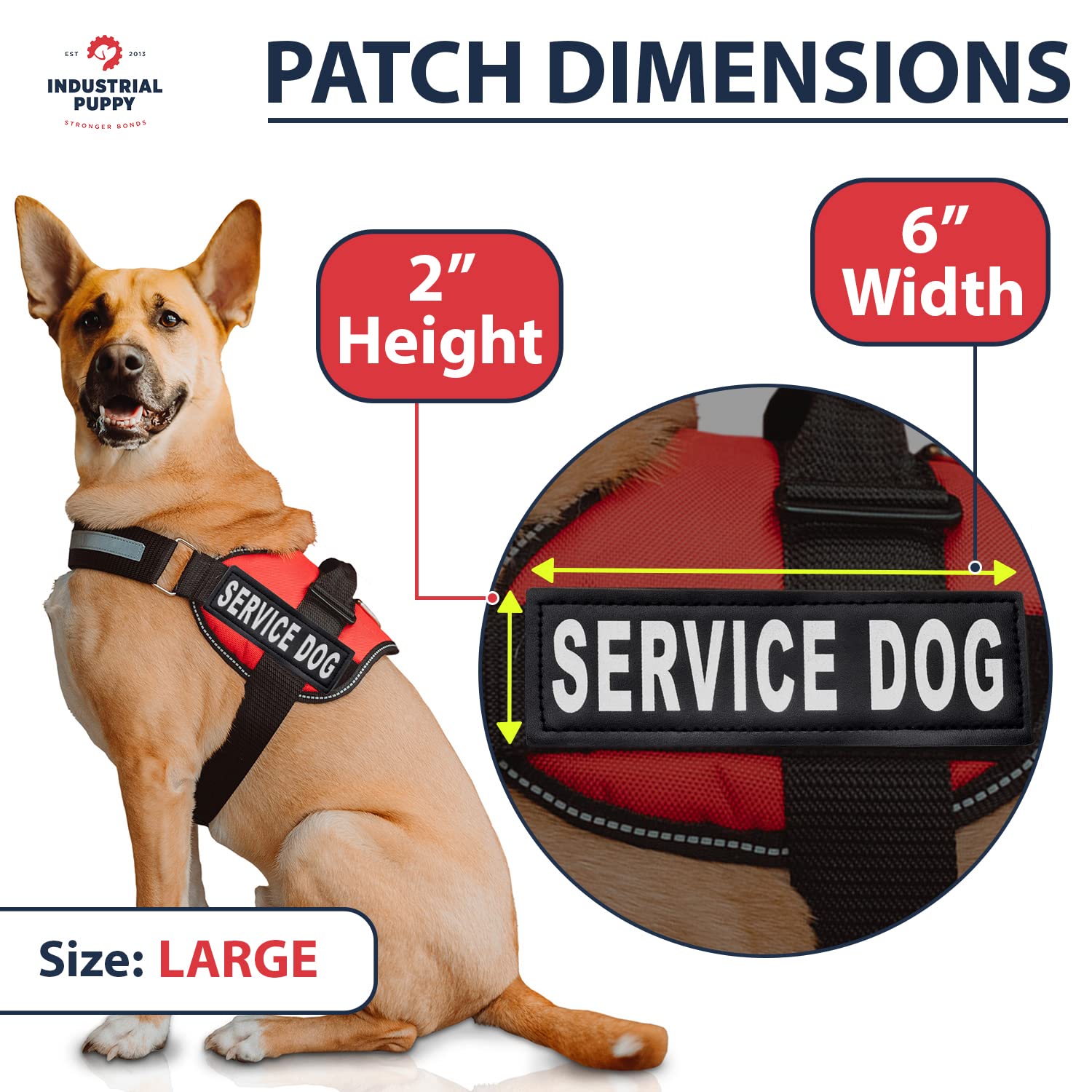 Industrial Puppy Service Dog Patch With Hook Back And Reflective Lettering  Set Of Two Service Dog Tag For Service Dog Vest Serv