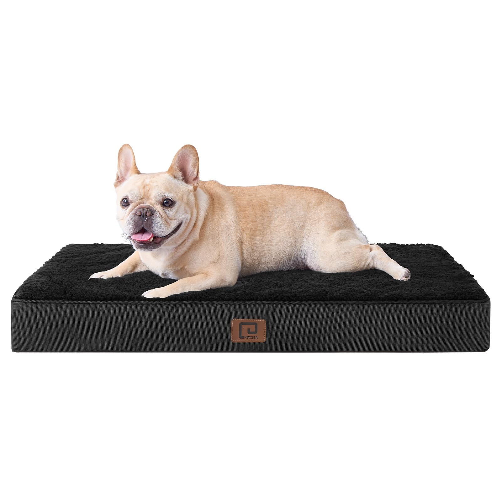 Eheyciga Orthopedic Medium Dog Beds For Small Dogs With Removable Washable Cover For Crate, Black, 30X20