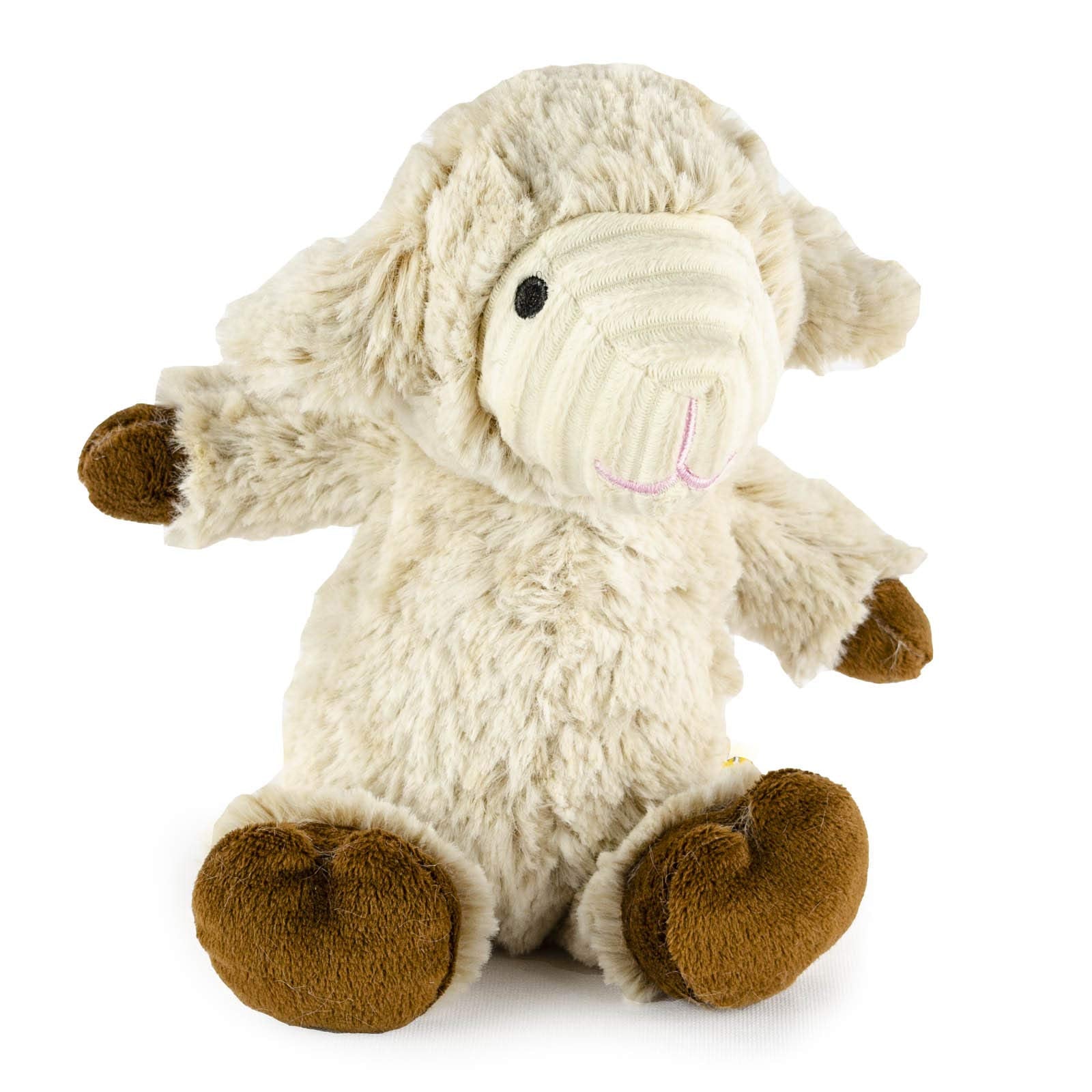 Giftable World 7 Plush Pet Toy Two Tone Cuddly Sheep with Corduroy Trim Face and Squeaker
