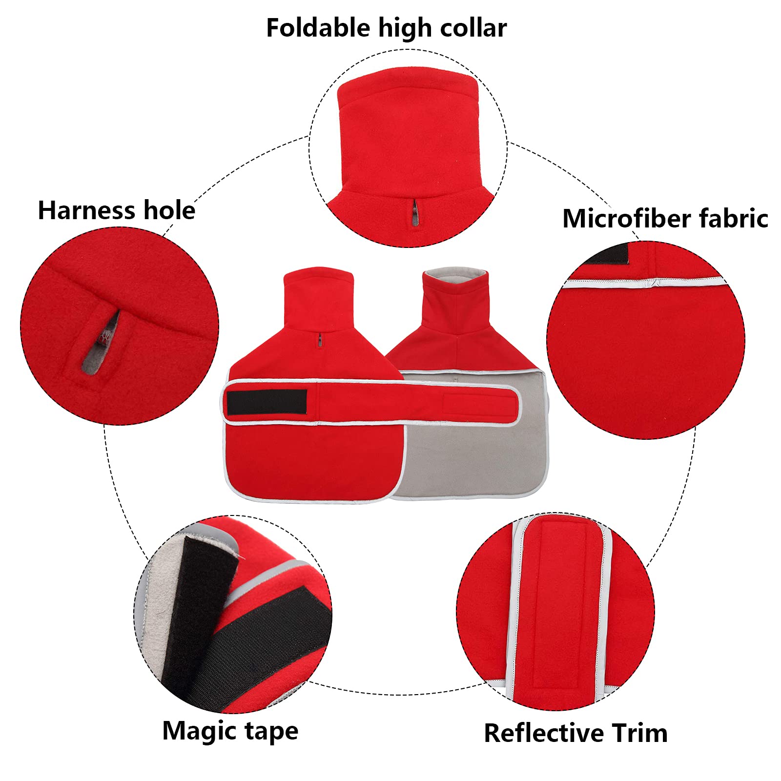 Dog Jacket, Dog Coat Perfect For Dachshunds, Dog Winter Coat With Padded Fleece Lining And High Collar, Dog Snowsuit With Adjustable Bands-Red-Xl