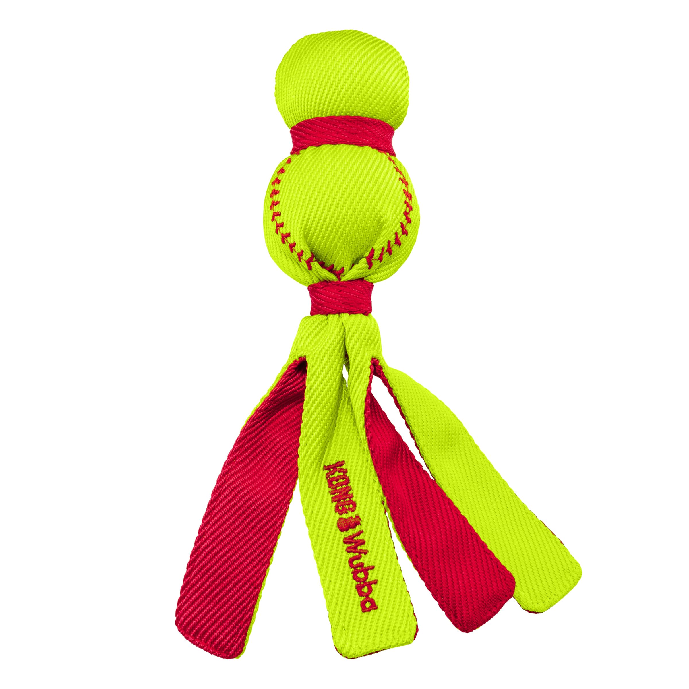 KONG Wubba Sport Dog Toy - Reinforced Tug & Toss Toy with Squeaker and Floppy Tails for Fetch & Interactive Play (Softball, Smal