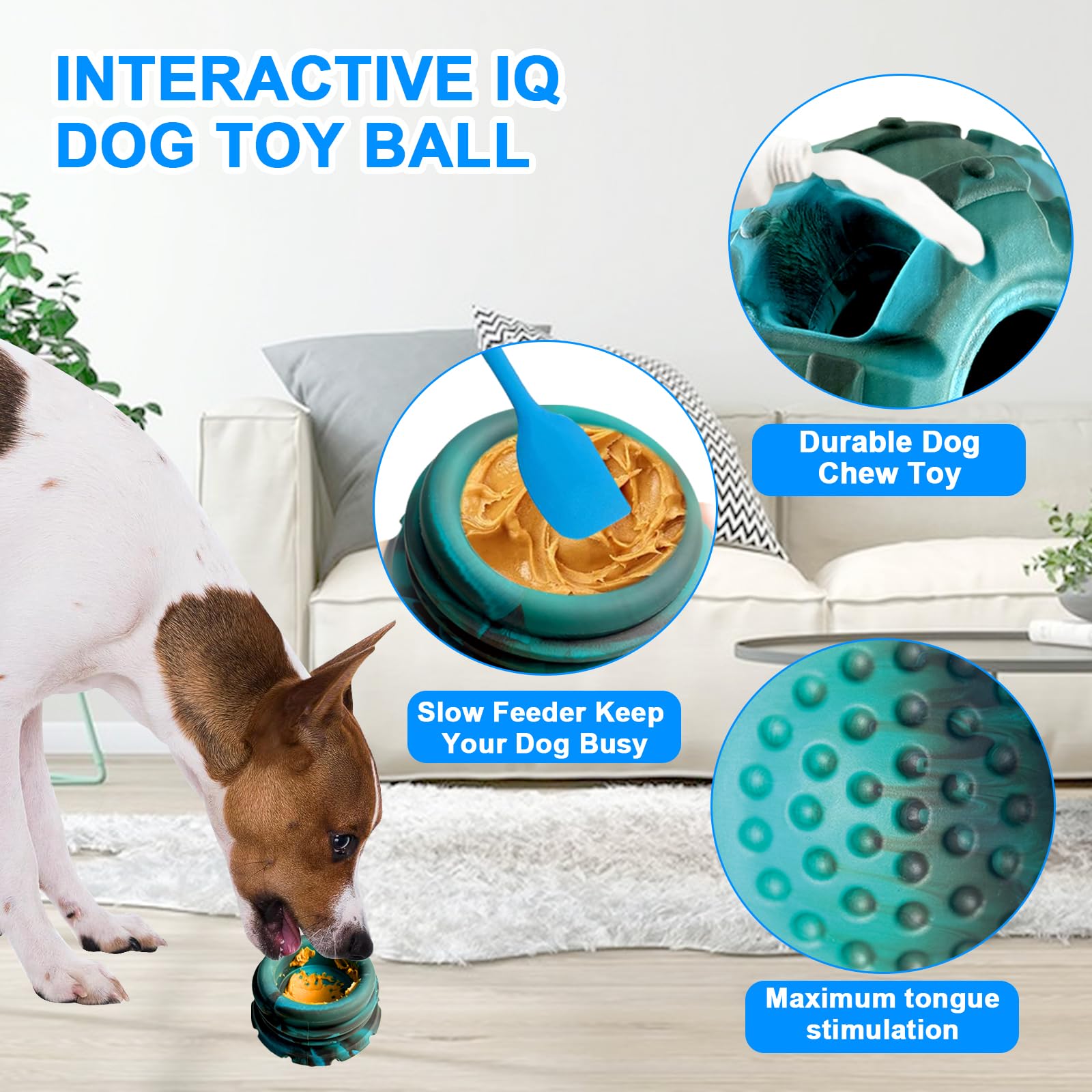 Yipetor Dog Toy, Frozen Treat Toy, Treat Dispensing Dog Toy, Puppy Small Medium Chew Toy, Freezable Fillable Rubber Dog Toys, I