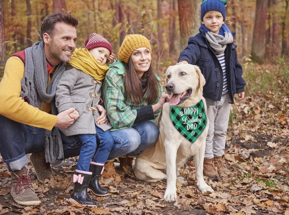 Auii Jo Design Dog Bandana, Plaid Geometric Pattern, Comfortable & Breathable, Perfect For Small To Large Dogs, 25*17In, Unisex,