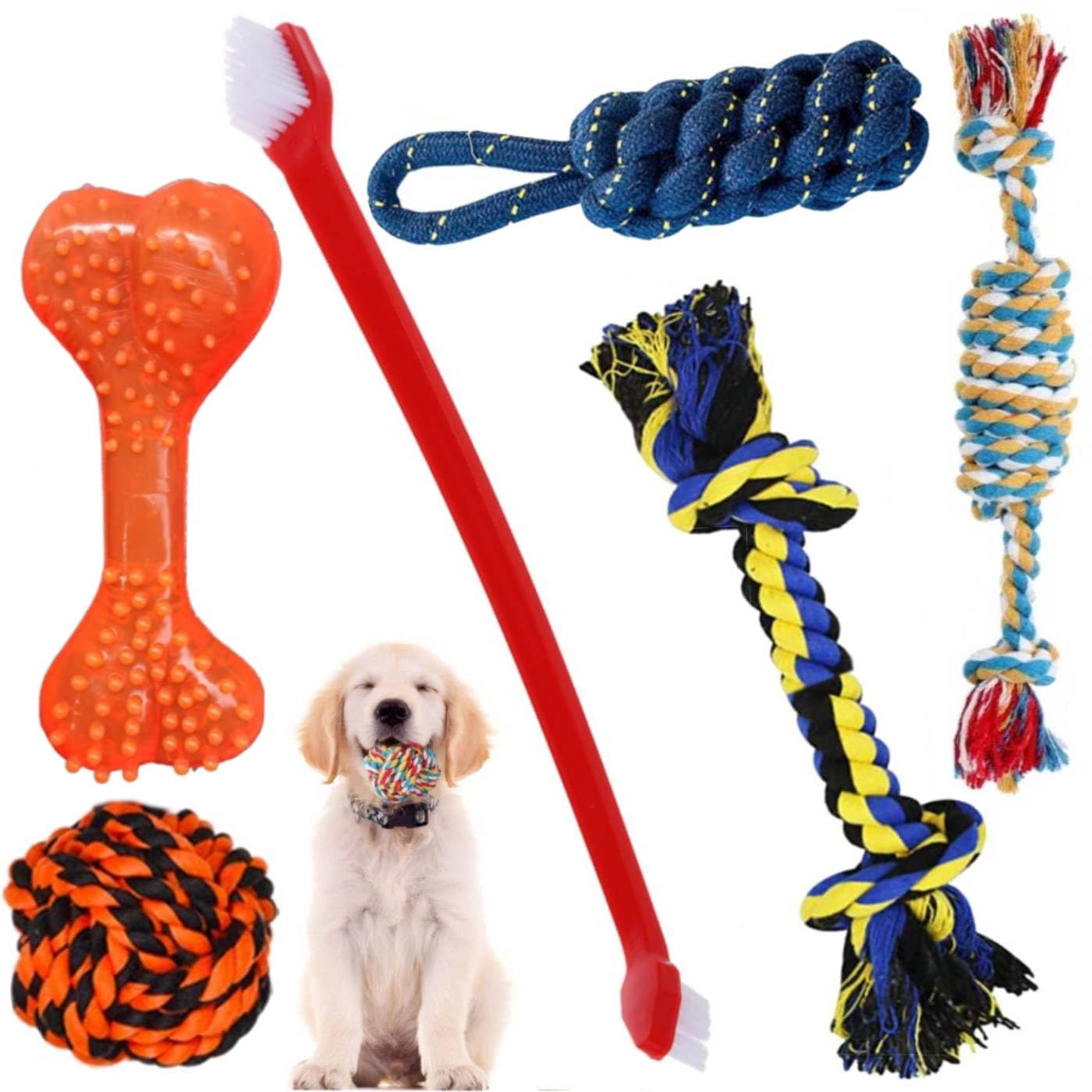 Youhavedeal Dog Rope Combo Of 6 Chewing Toys For Dogs Teething Fetching Durable Toys For Puppies And Small To Medium Size Dogs 