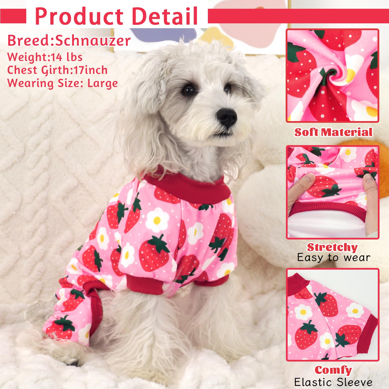 Xpudac Dog Pajamas For Small Medium Dogs, Strechy Soft Dog Clothes For Dogs Girl Boy Pet Jumpsuit, Cat Onesie-2Xl
