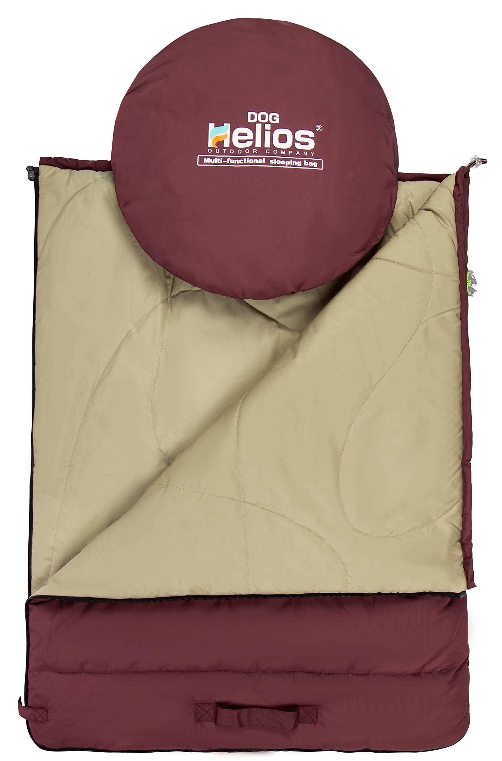 Dog Helios Switch-Back 2-In-1 Convertable Travel Dog Mat And Rounded Camping Bed, Red