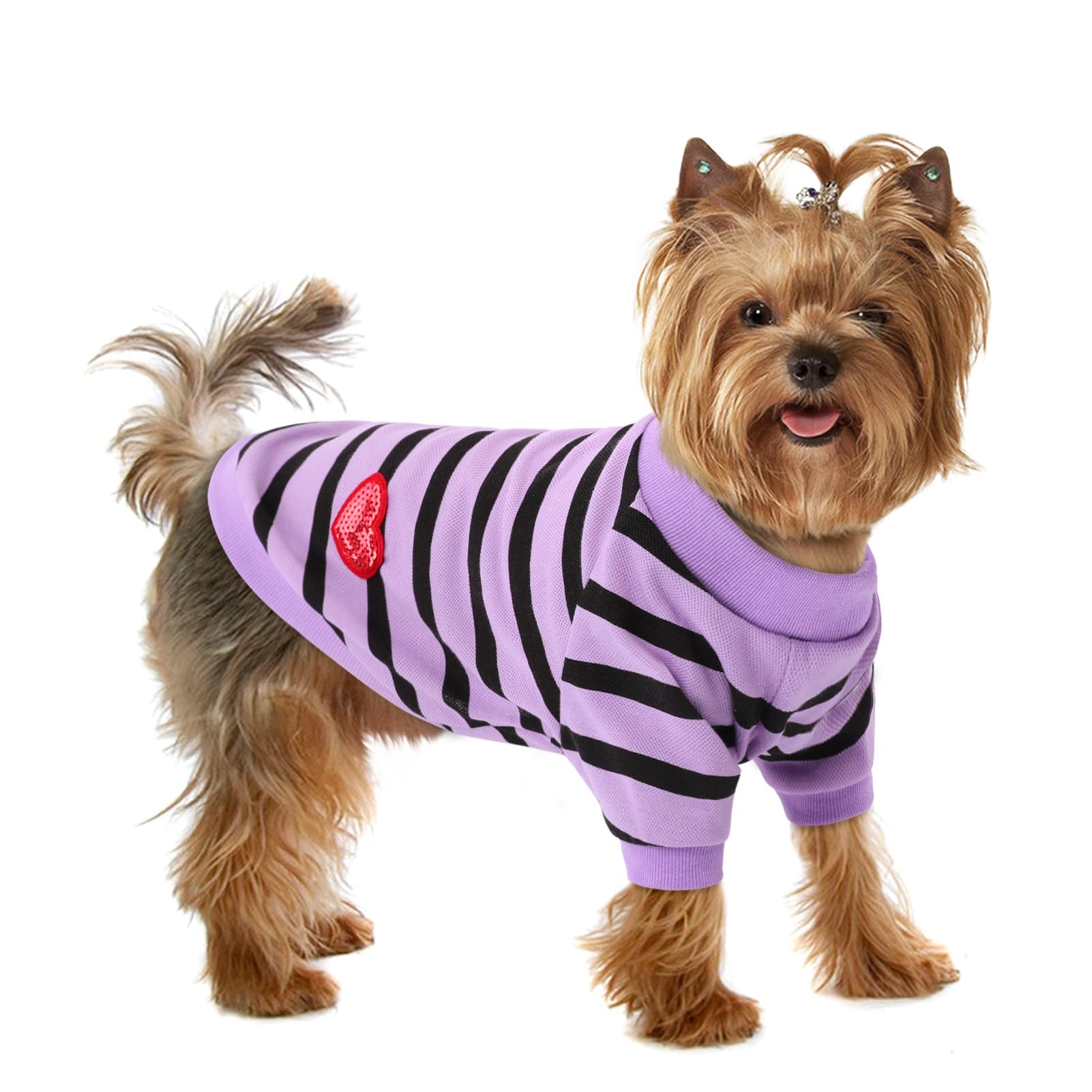 Preferhouse Dog Shirts For Small Dogs, Striped T-Shirts Dog Vest Pet Apparel Tee Shirts Spring Summer Suitable For Small And Med