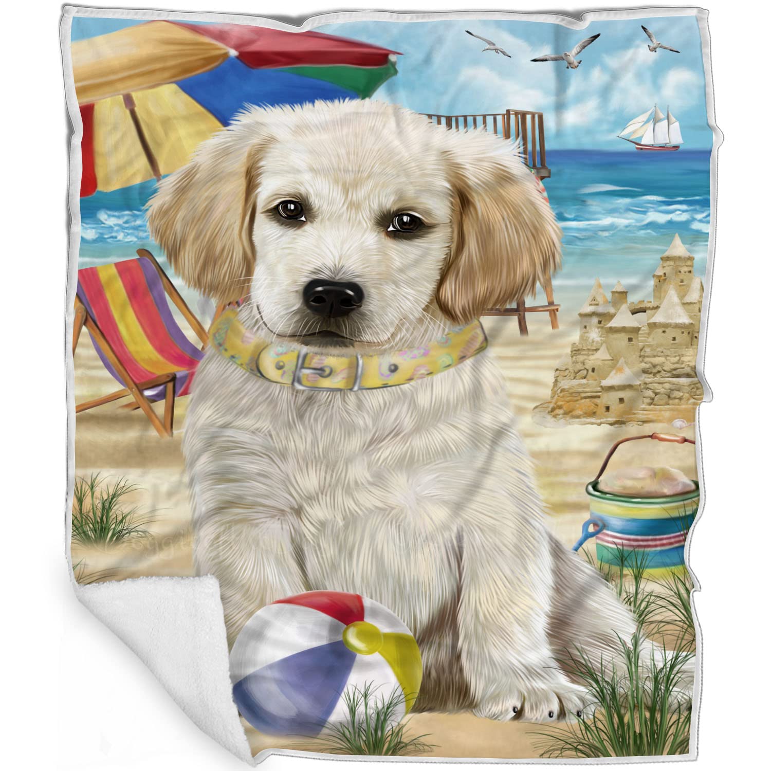 Doggie of the Day Labrador Retriever Dogs  Rub A Dub Dogs in A Tub  Soft Lightweight Breathable  Fleece, Sherpa & Tasseled Wo