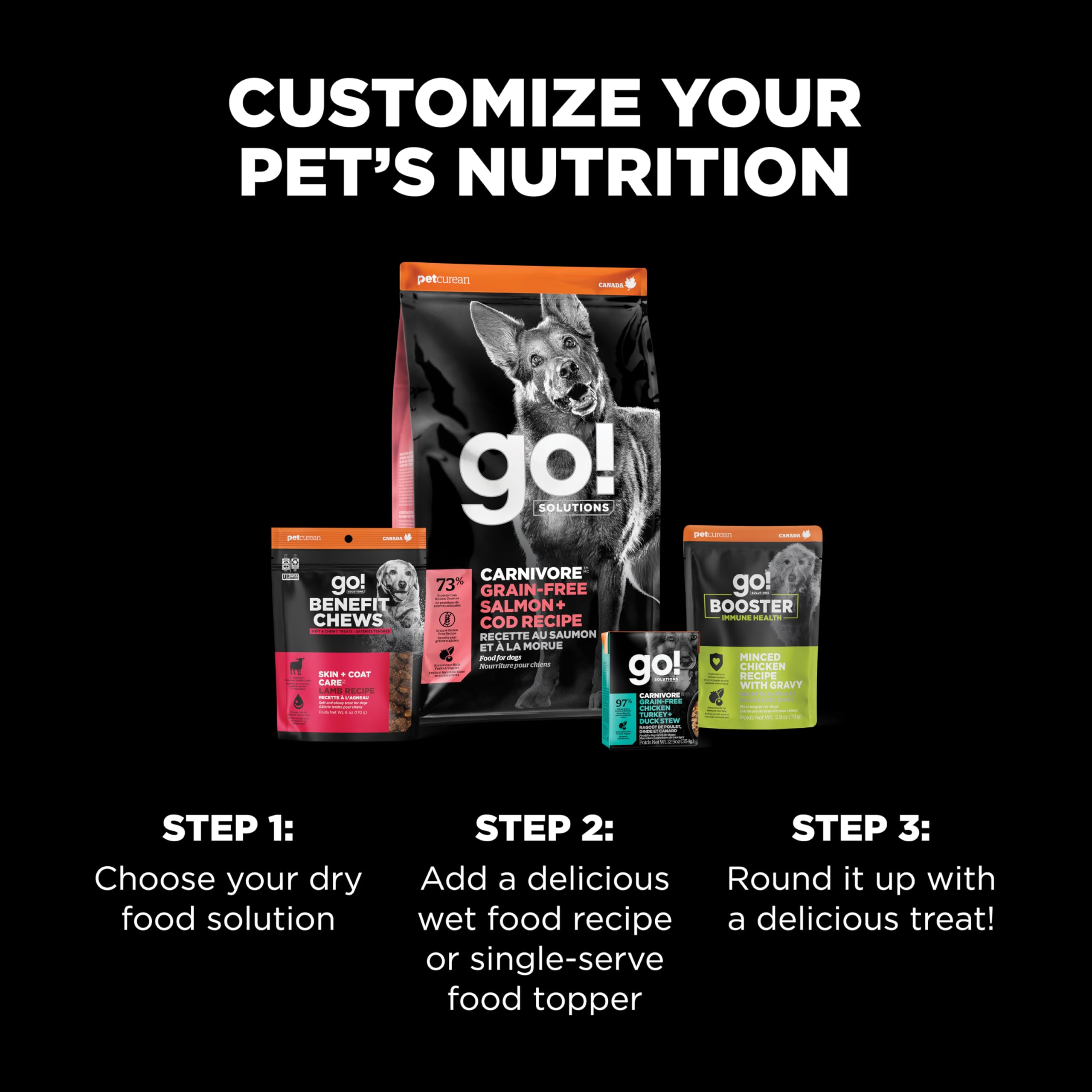 Go! Solutions Carnivore Salmon + Cod Grain-Free Dry Dog Food, Our Highest-Protein Kibble Made with Real Meat & Fish, Chicken-Fre