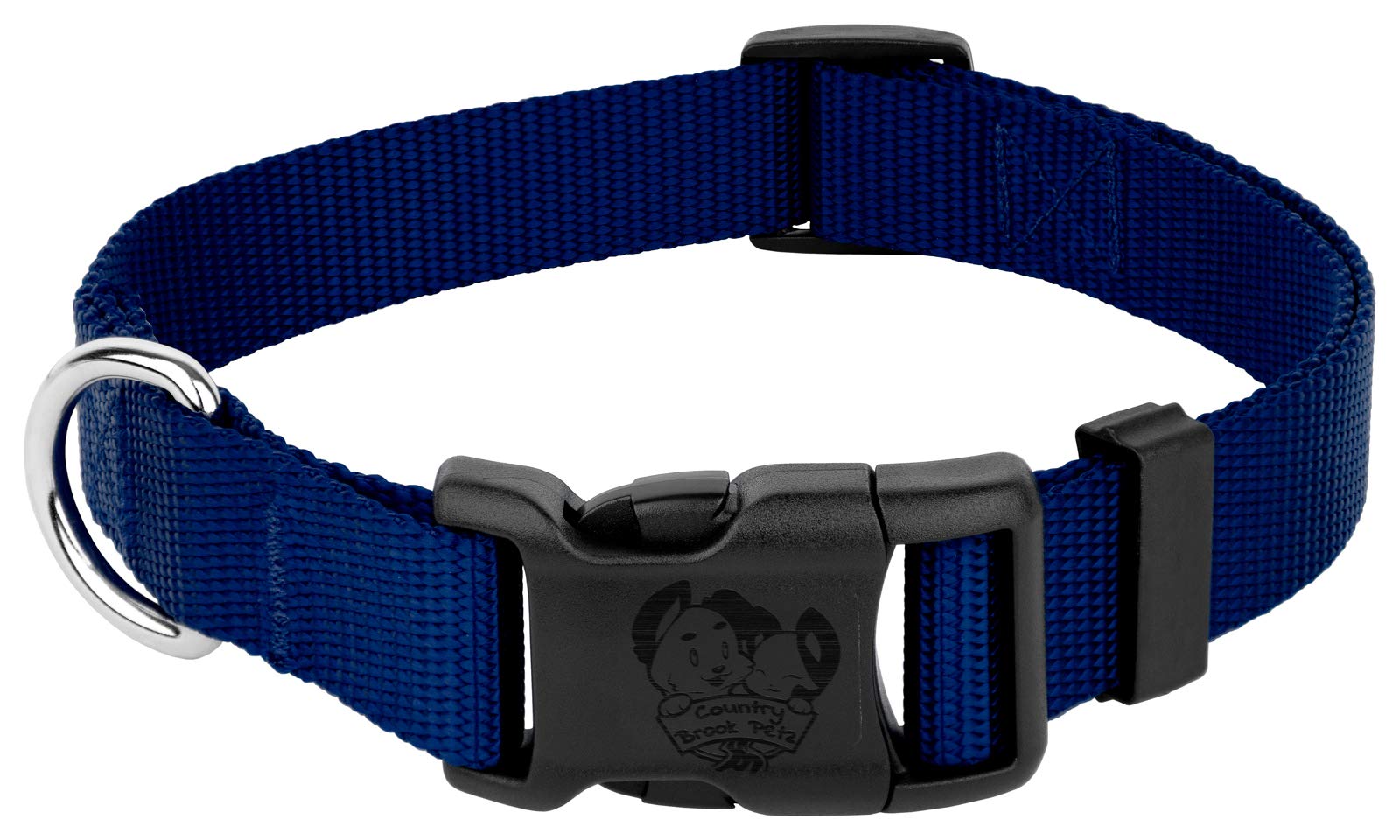 Country Brook Petz - 30+ Vibrant Colors - American Made Deluxe Nylon Dog Collar With Buckle (Mini, 3/8 Inch Wide, Royal Blue)