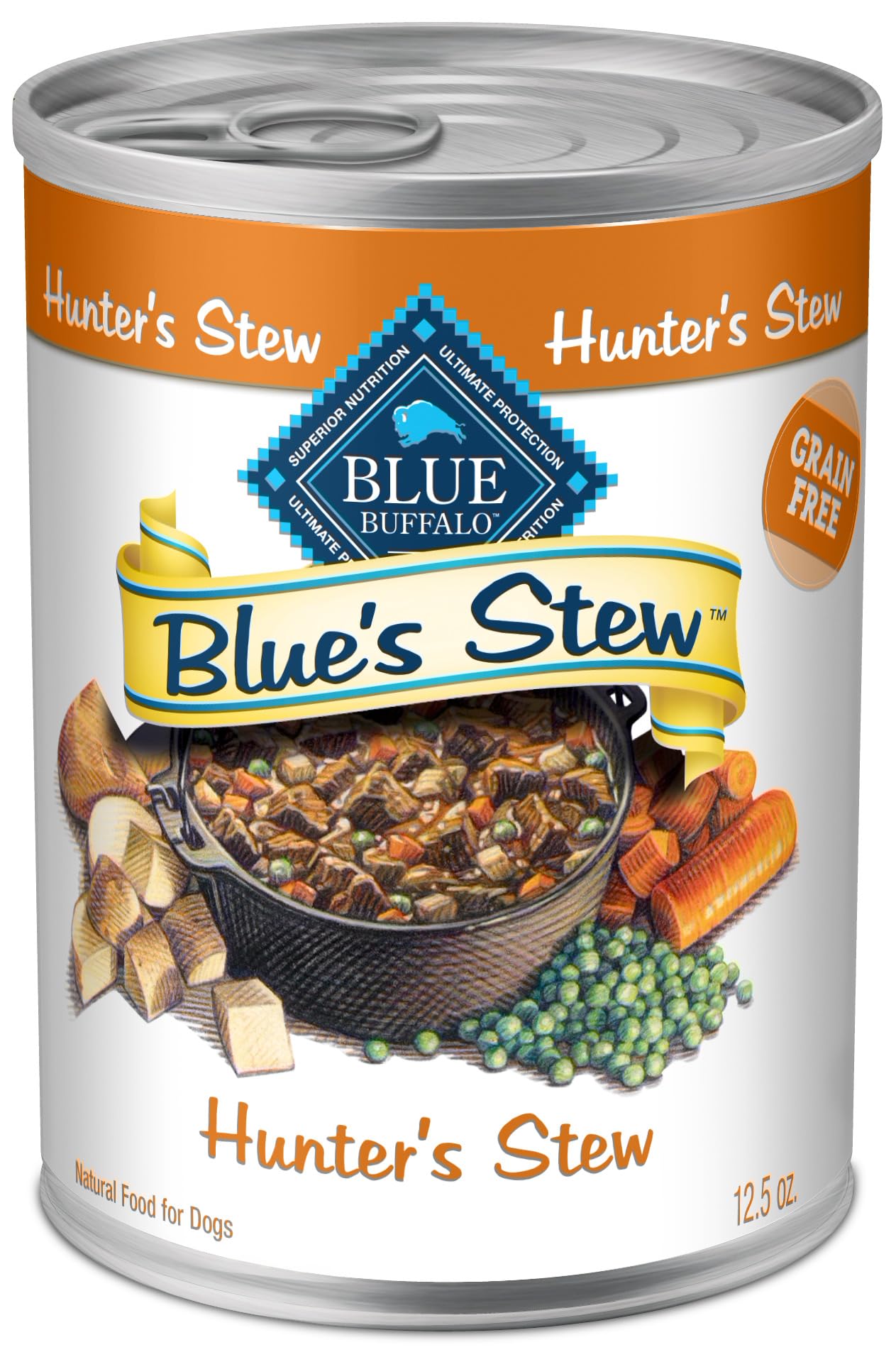 Blue Buffalo Blue s Stew Grain Free Natural Adult Wet Dog Food, Hunter s Stew 12.5 oz cans (Pack of 12)