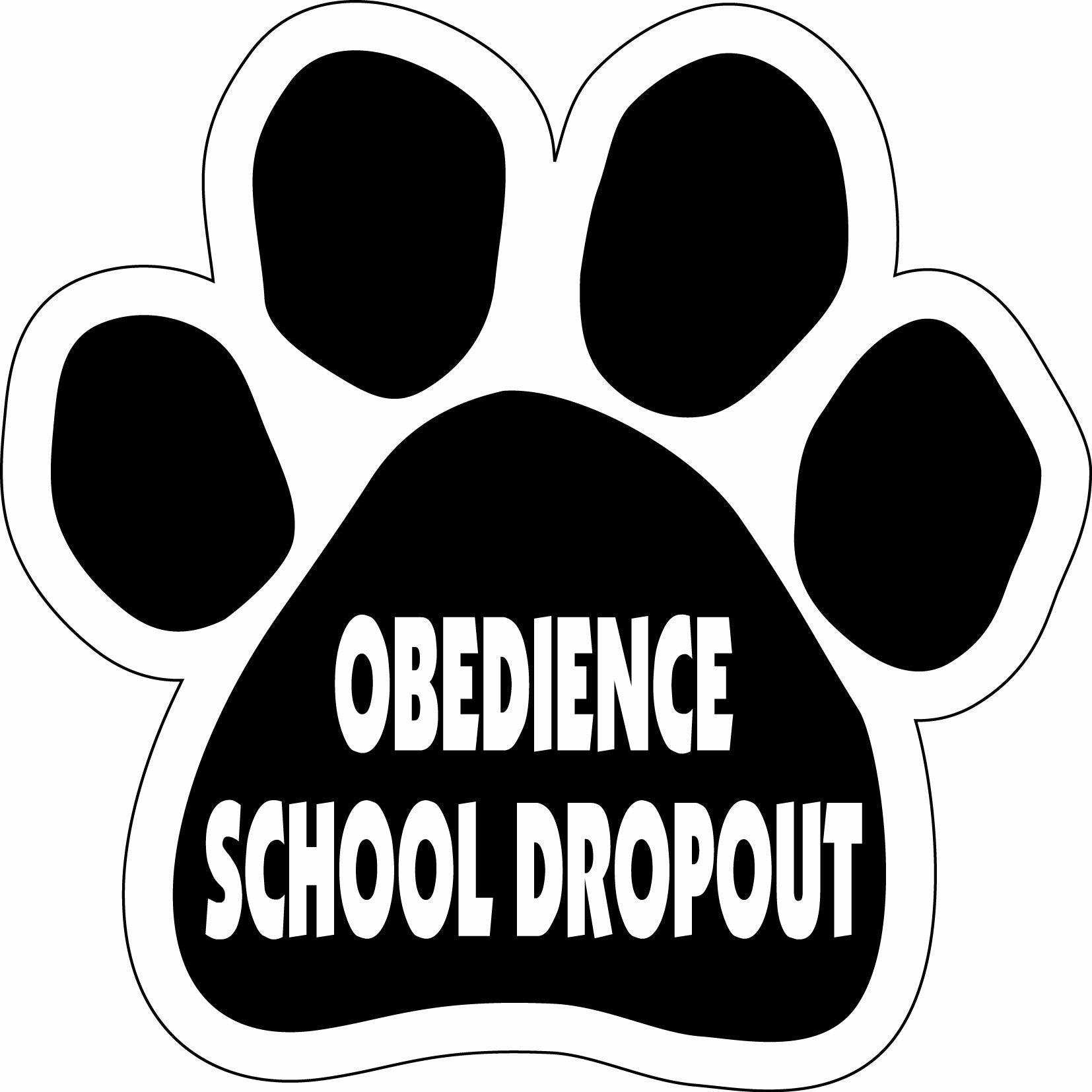 Imagine This Paw Car Magnet, Obedience School Dropout, 5-1/2-Inch By 5-1/2-Inch