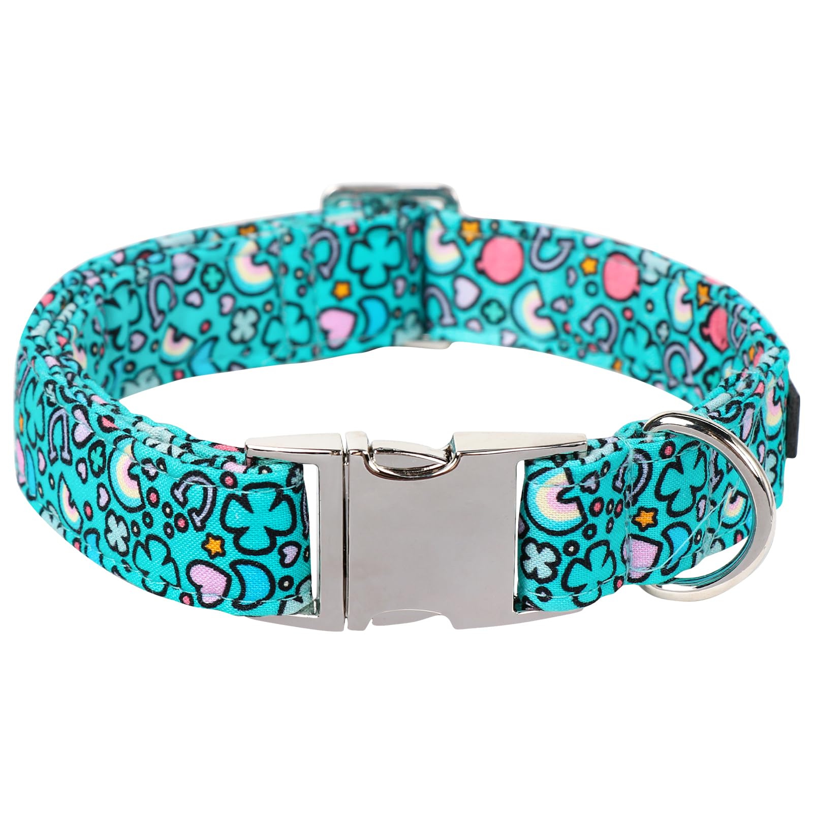 Maca Bates St Patricks Day Dog Collar Irish Clover Dogs Rainbow Cute Clovers Soft Adjustable Durable Saint Patrick'S Shamrock Sp