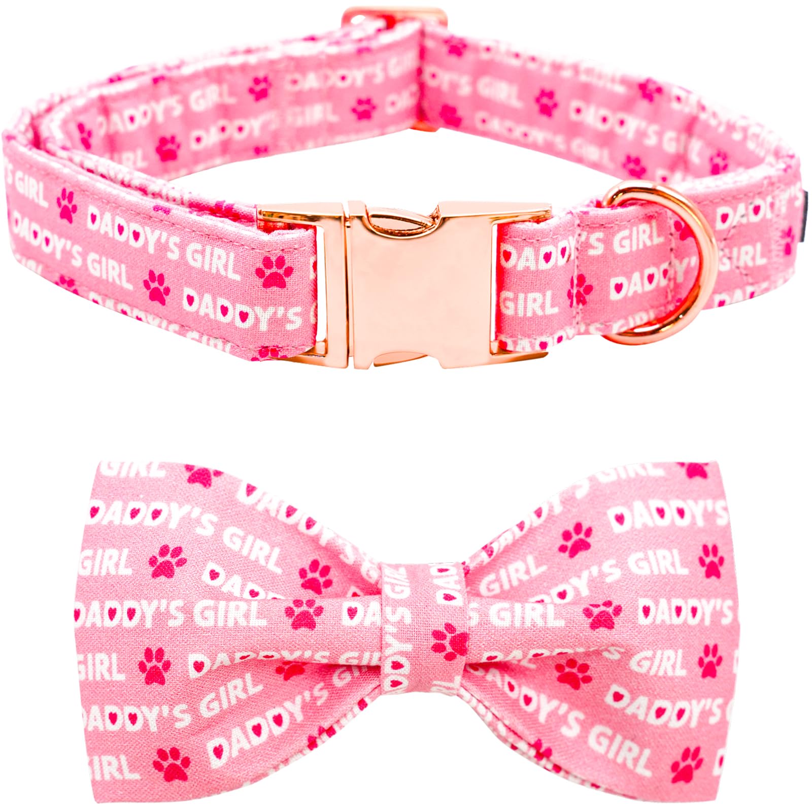 Lionheart Glory Dog Bow Collar Valentine'S Day Dog Collar For X-Small Dogs, Pink Dog Collars With Bowtie Spring Dog Collar Puppy