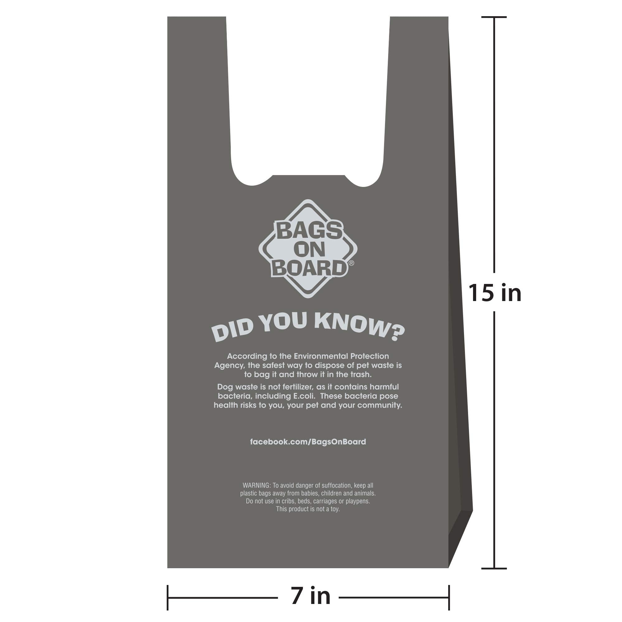 Bags on Board Dog Poop Bags, Extra Thick Waste Pickup Bags with Easy Tie Handles, 200 Count Drawer Pack