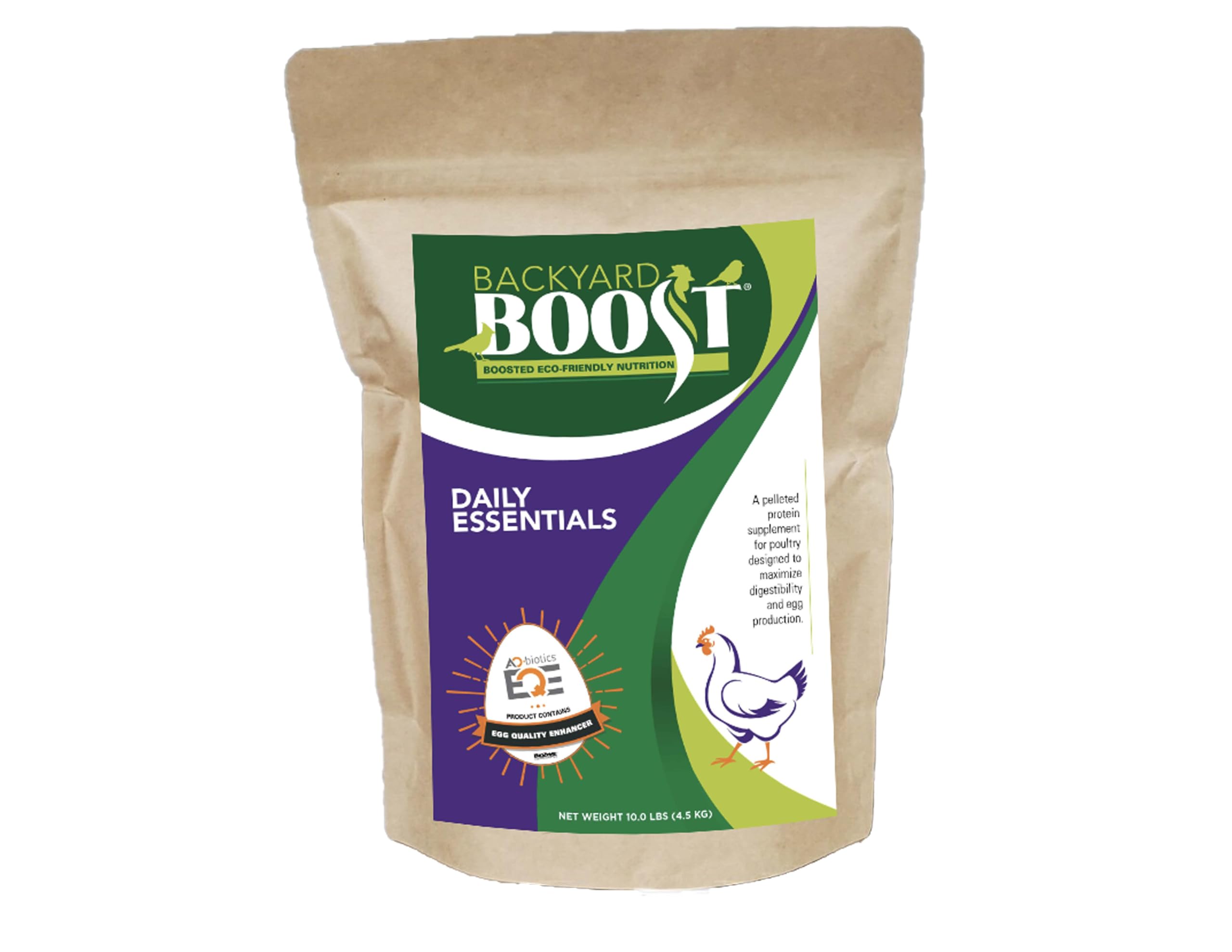 Backyard Boost - Daily Essentials Chicken Feed, 2.5lb Bag - Laying Hens High Protein Chicken Pellet Food with Amaferm, Calcium &