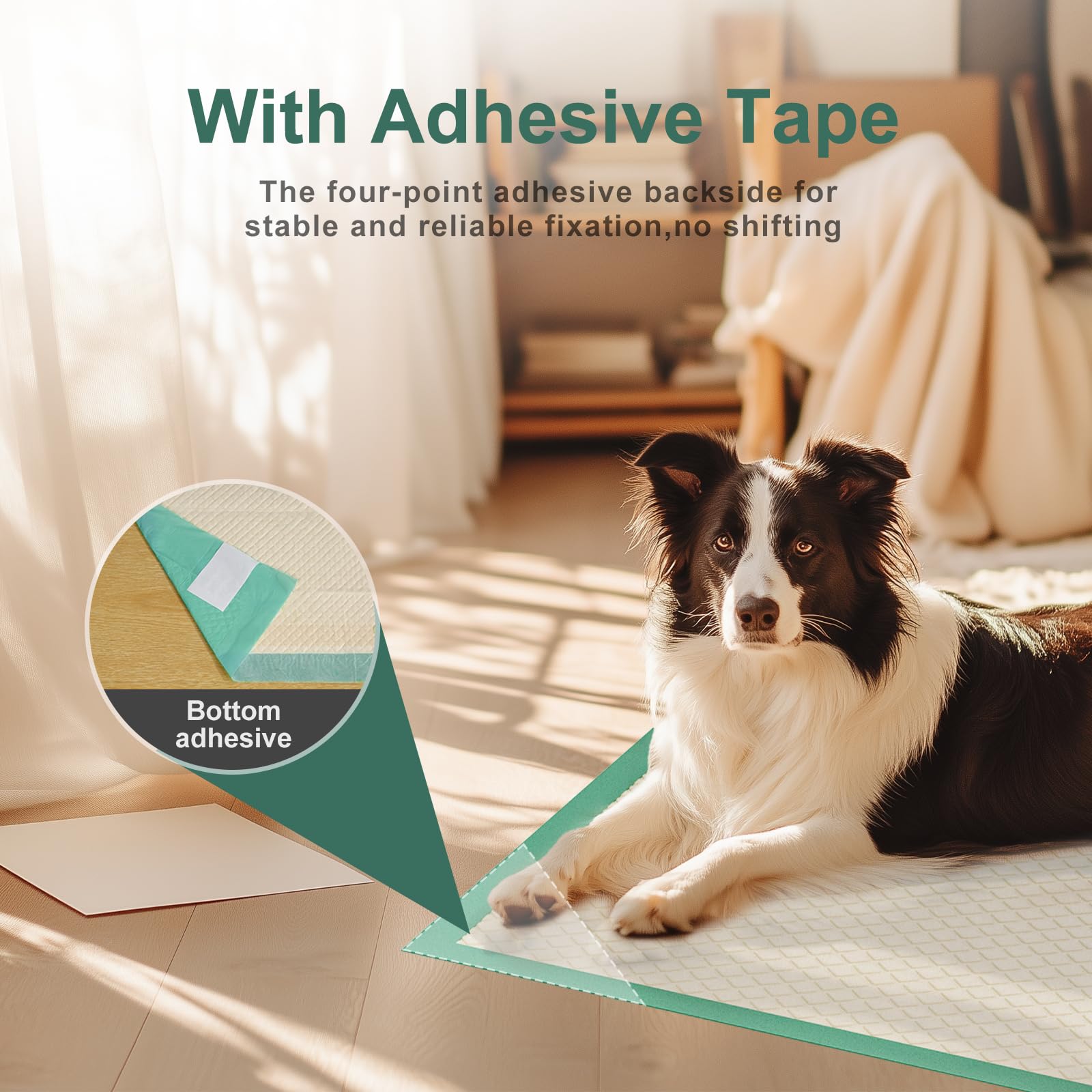 Gardner Pet Dog Pee Pads Extra Large 22x37, 30 Count, Puppy Pee Pads with Adhesive Sticky Tape, Leak Prevention Disposable Train