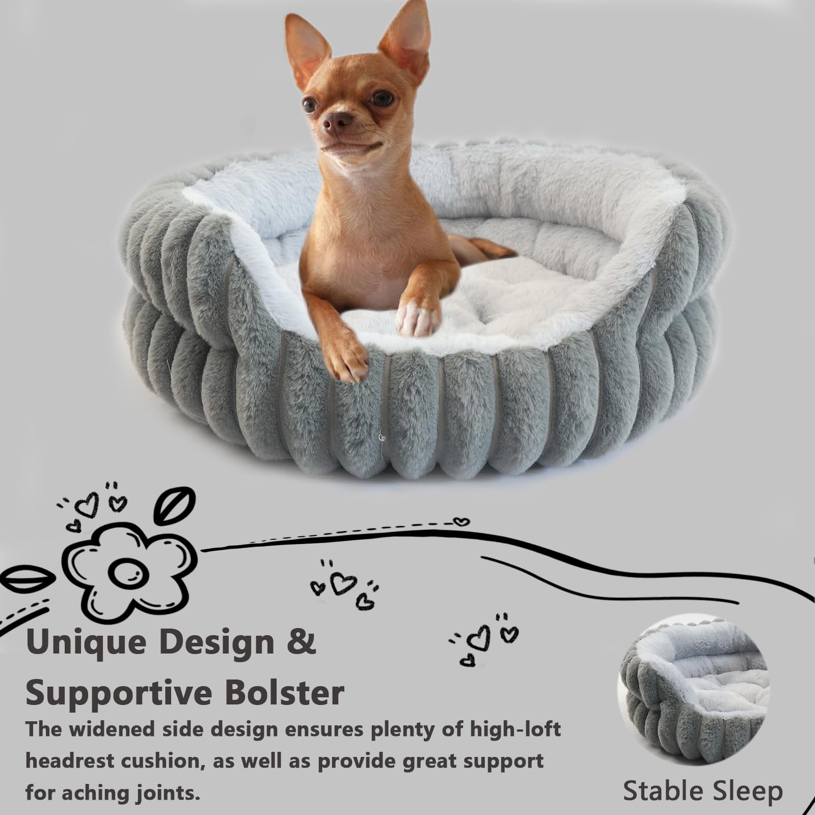 Nononfish Kitten Beds For Indoor Kittens Washable Comfy Burrowing Cat Bed Warm Cozy Puppy Bed For Small Dogs 0-15Lbs Boy