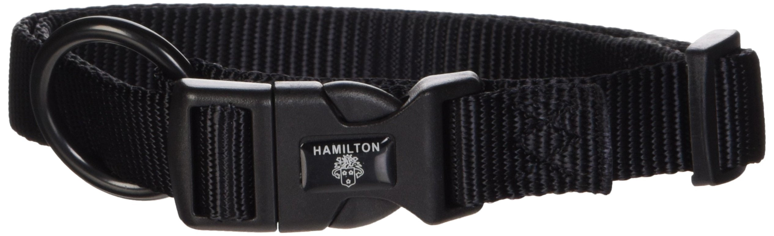 Hamilton Adjustable Nylon Dog Collar, Black, 3/4' X 16-22'