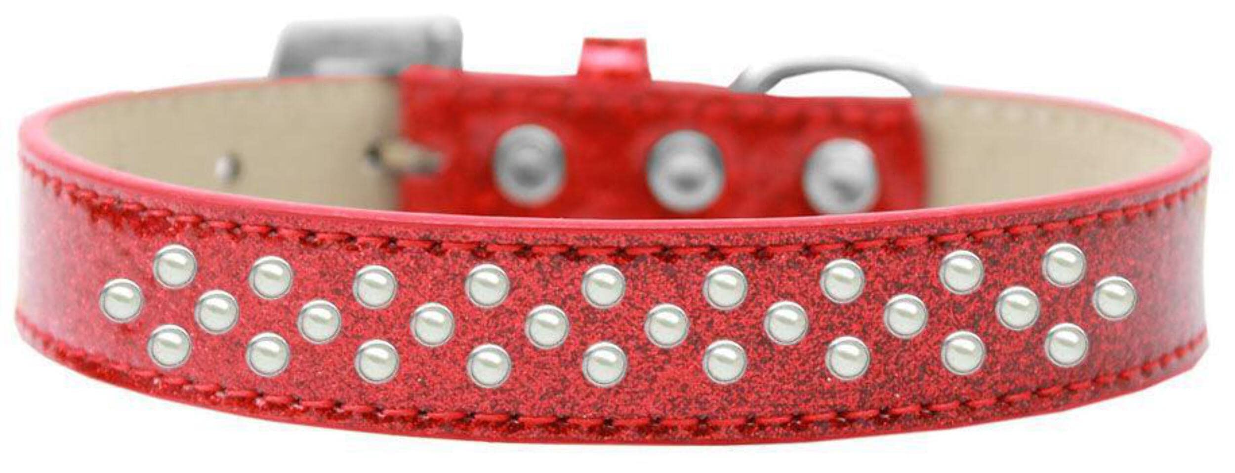 Mirage Pet Products Sprinkles Ice Cream Dog Collar with Pearls, Size 20, Red