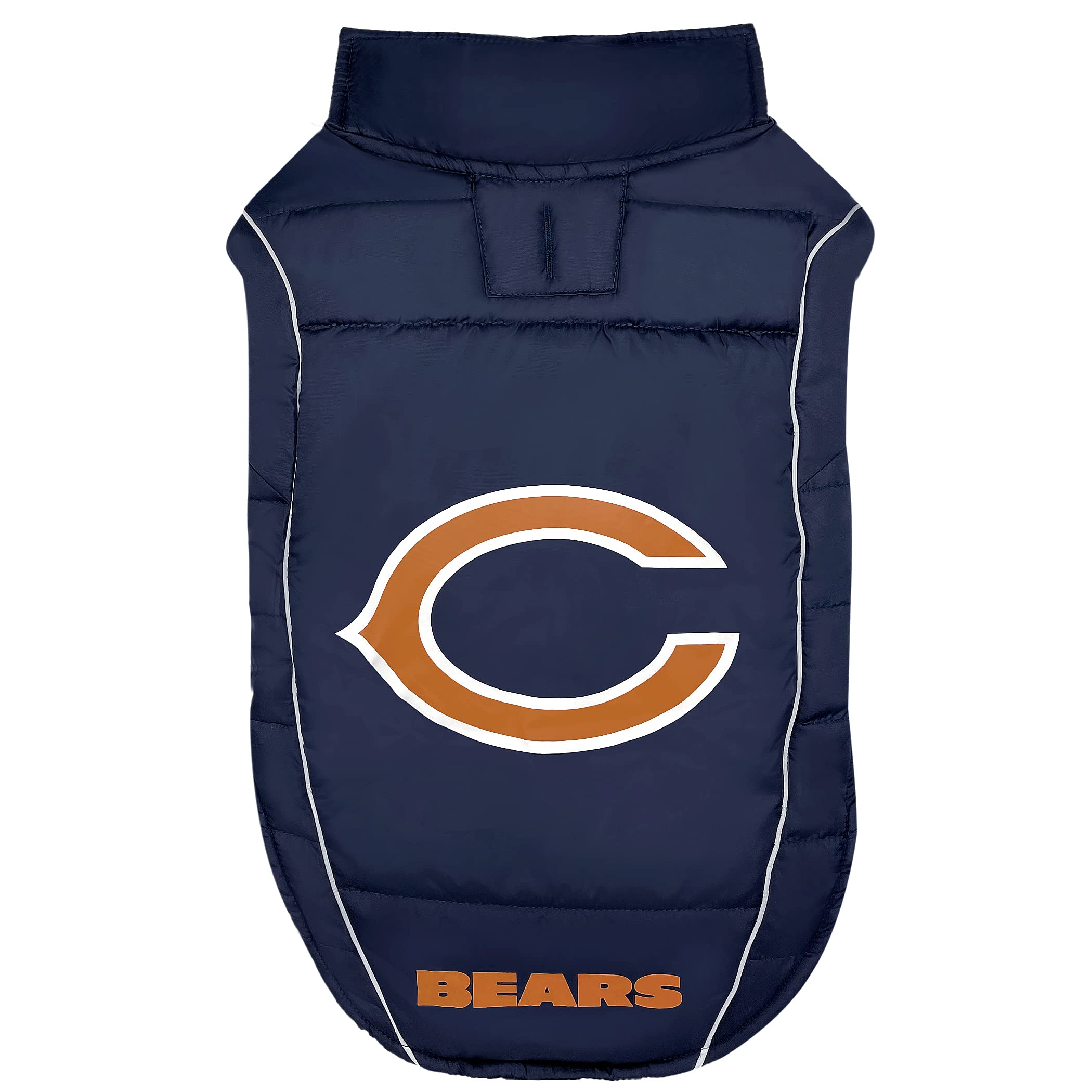 Nfl Chicago Bears Puffer Vest For Dogs & Cats, Size Small. Warm, Cozy, And Waterproof Dog Coat, For Small And Large Dogs/Cats. B