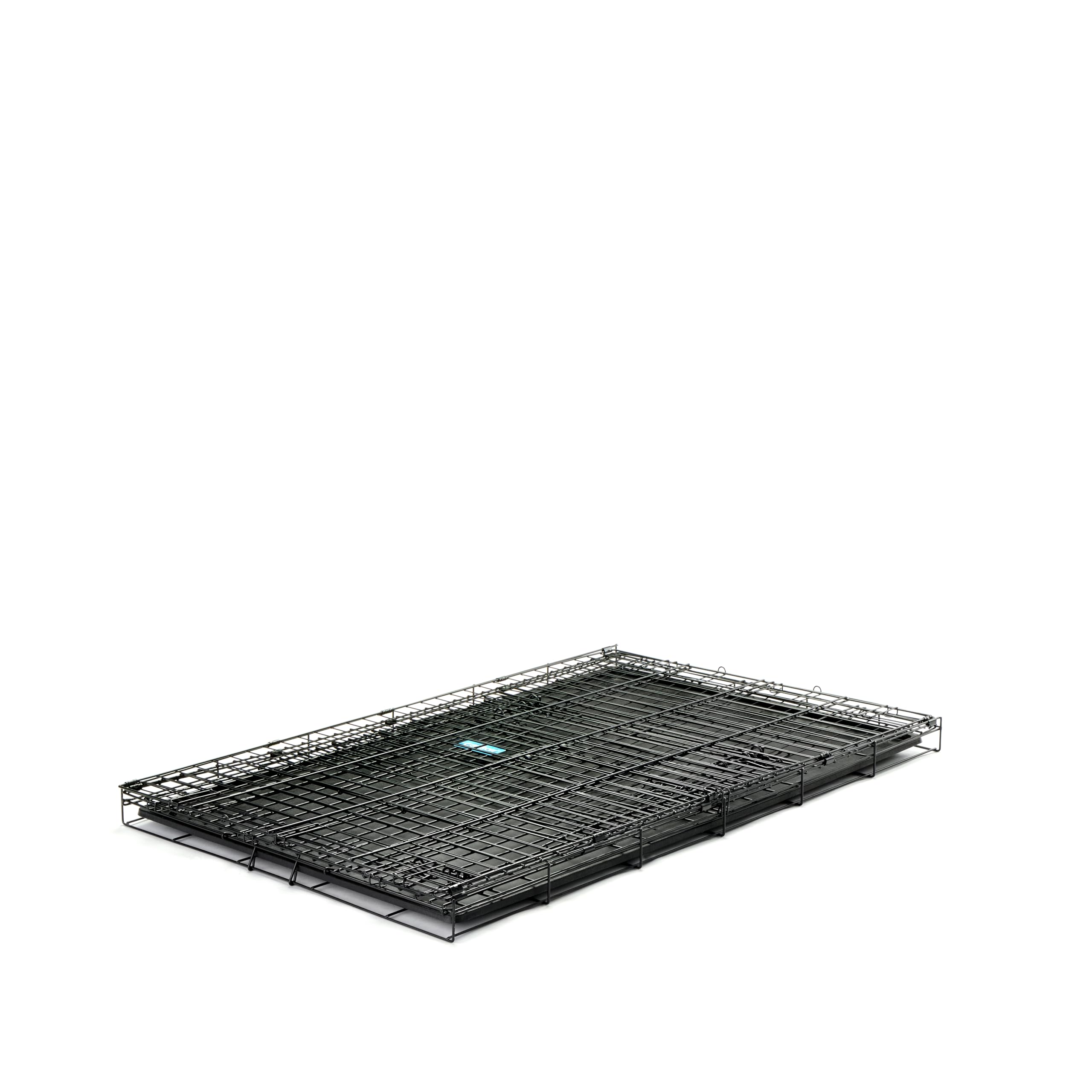 Secure And Compact Double Door Metal Dog Crate, Extra Large With Divider Panel