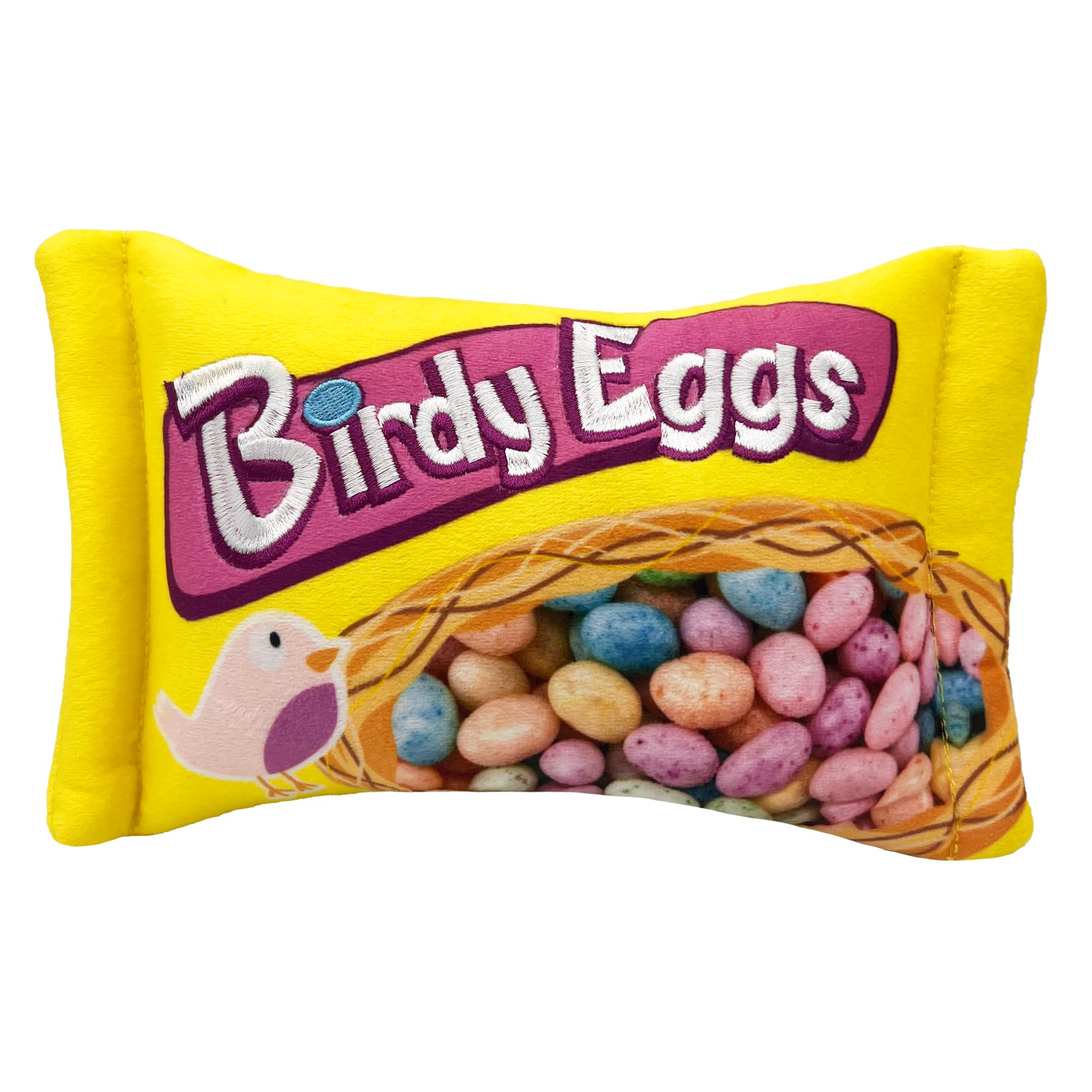 Huxley & Kent For Dogs - Birdy Eggs (Large) - Easter/Spring Funny Dog Toy - Power Plush Funny Dog Toy With Squeaker - Fun, Durab