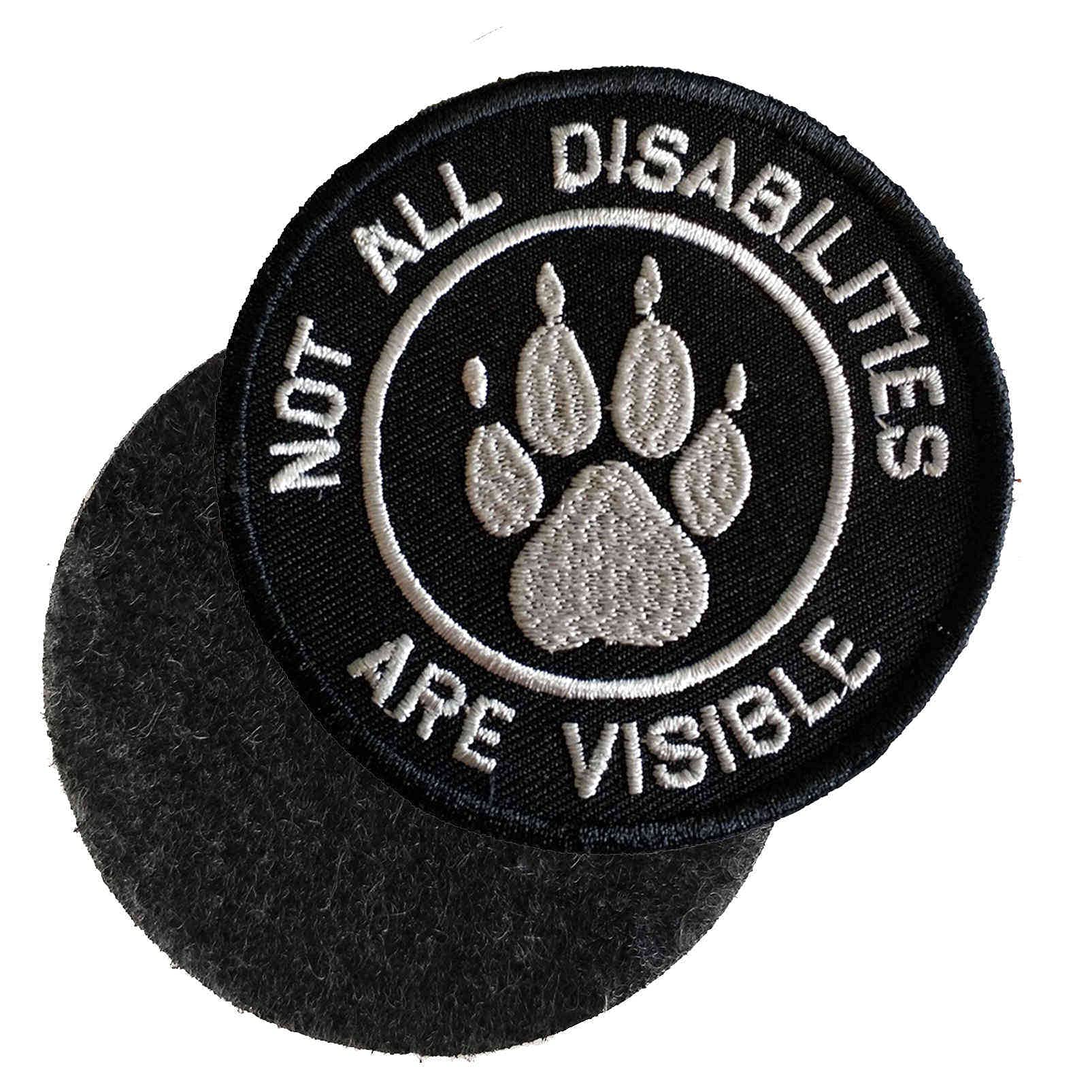 Minason Service Dog Patch - Embroidered Paw Patch for Vests/Harnesses, 8CM Diameter, Rayon, Paw Abilities