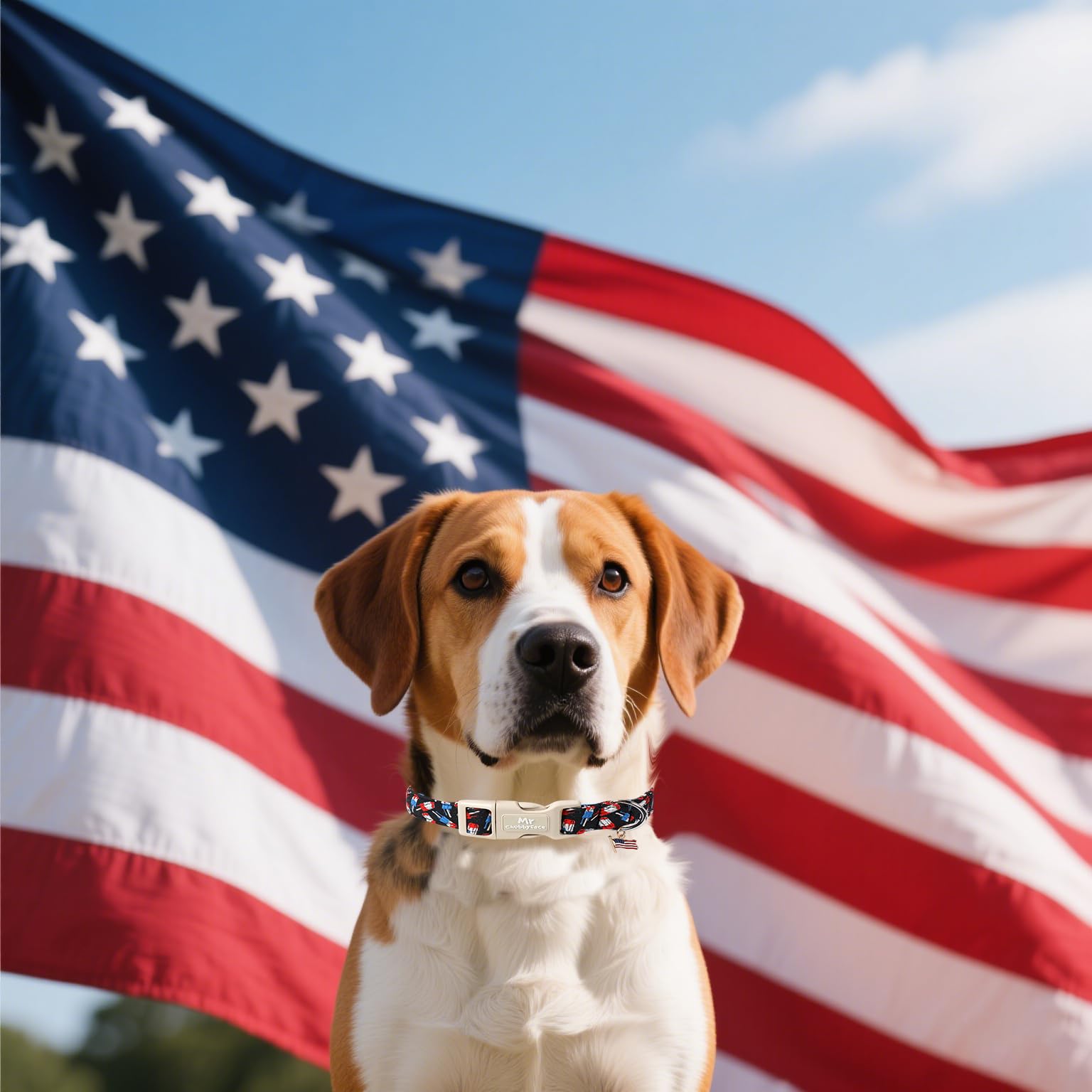 Mr.Chubbyface Summer Dog Collar, Durable Popcile Dog Collars, Adjustable Soft 4Th Of July Pet Collar For Small Large Medium Dogs