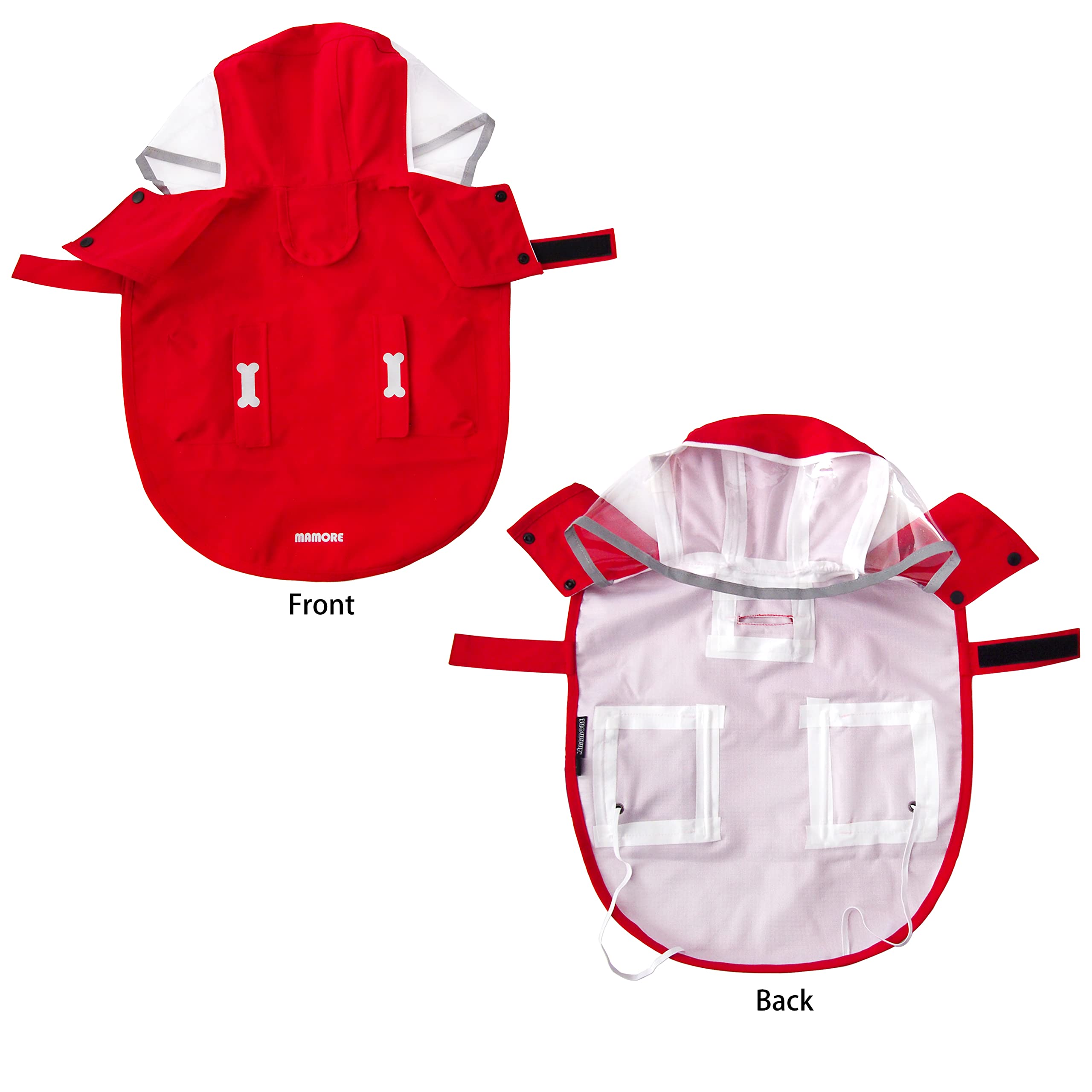 Dog Waterproof Raincoat With Poncho Hoodie, High Reflective Adjustable Yellow Pet Rain Jacket With Leash Hole For Small Medium And Large Dogs (Red, X-Large)