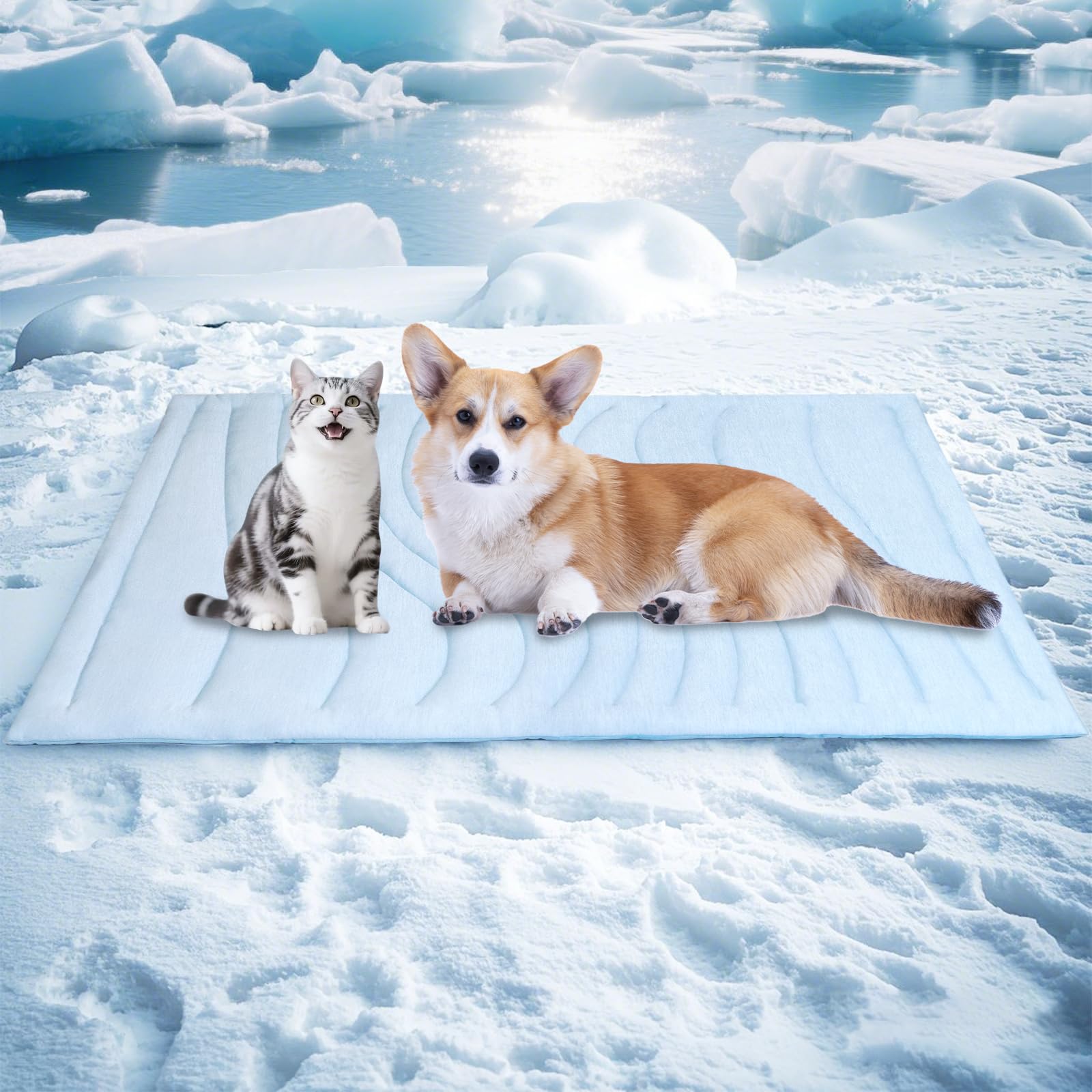 Becemuru Dog Cooling Mat - 36' X 23' Reversible Cooling Pad For Crate, Kennel, Bed, Sofa - Machine Washable, Durable, Non-Gel 