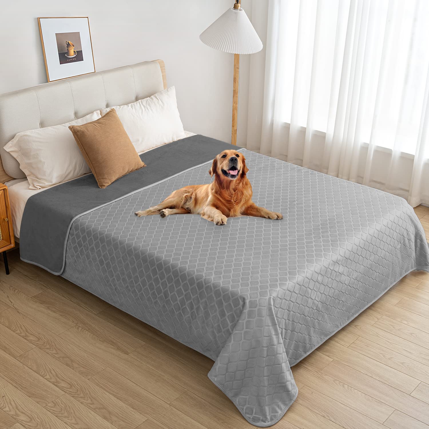 Fuguitex Waterproof Dog Blanket Bed Cover Dog Crystal Velvet Moroccan Fuzzy Cozy Plush Pet Blanket Throw Blanket For Couch Sofa