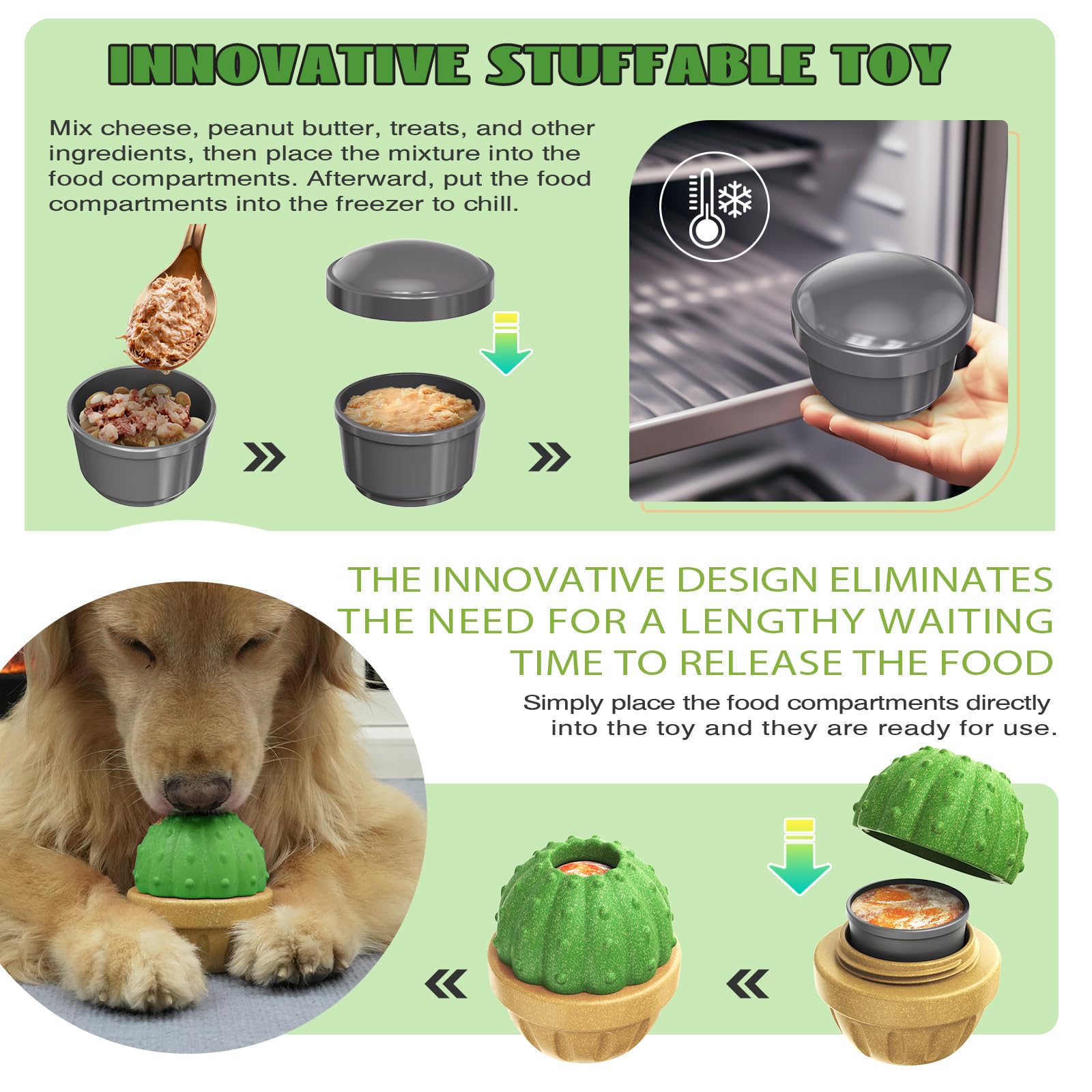 DSUMD Interactive Dog Toys, Frozen Treat Dispensing for Aggressive Chewers, Indestructible Nylon Chew Toy, Slow Puzzle Feeder fo