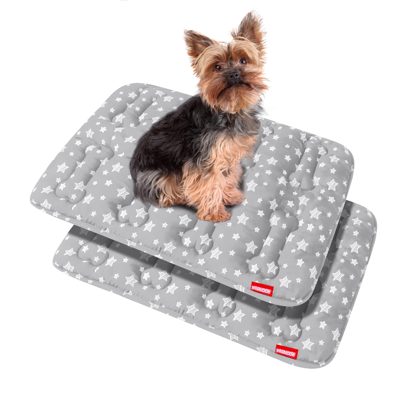 Dog Crate Mat (24'' X 18'') 2 Pack, Soft Dog Bed Mat with Cute Prints, Personalized Dog Crate Pad, Anti-Slip Bottom, Machine Was