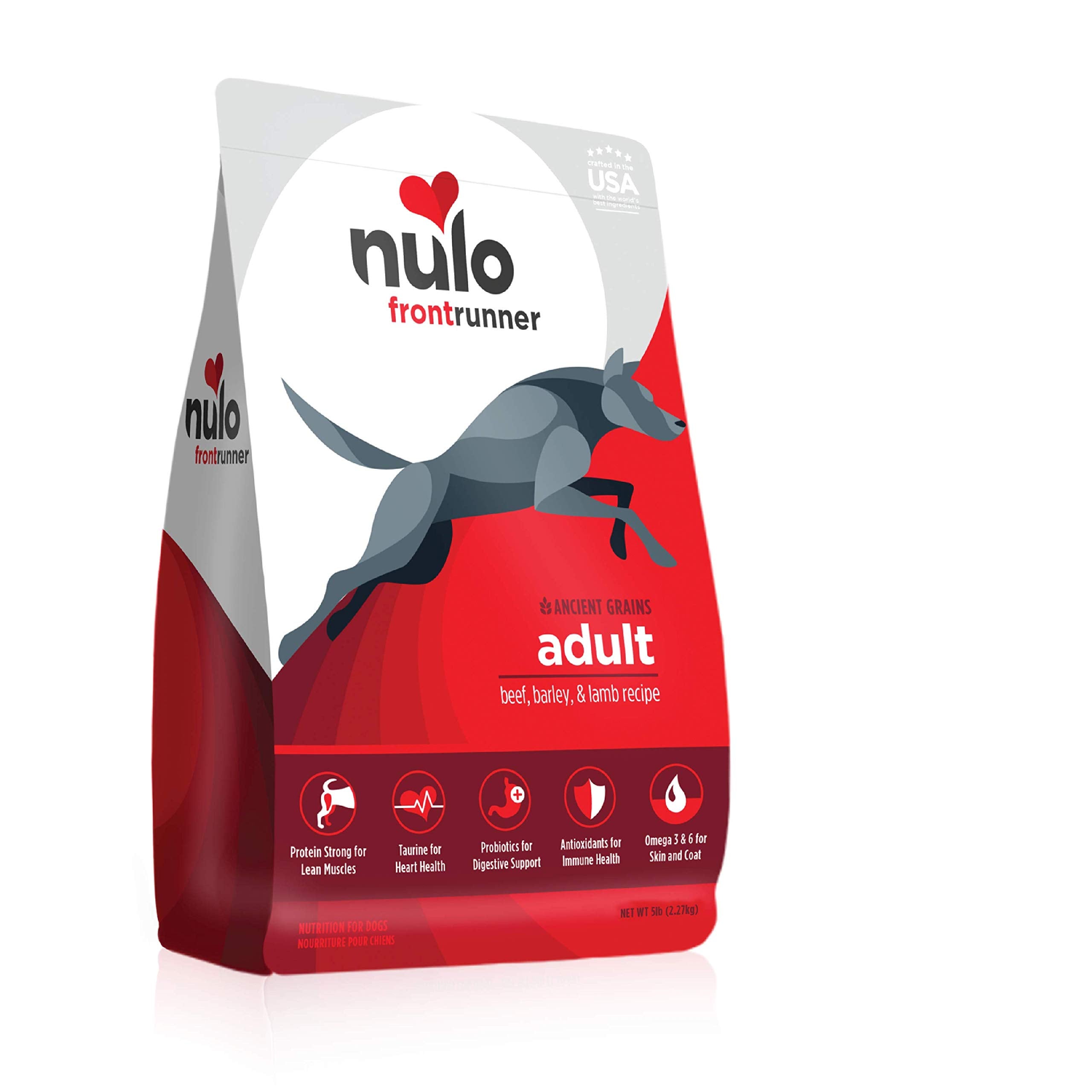 Nulo Frontrunner Ancient Grains High-Protein Dog Food, Beef, Barley, & Lamb Recipe- Natural Dry Dog Food with Probiotics, Grain-
