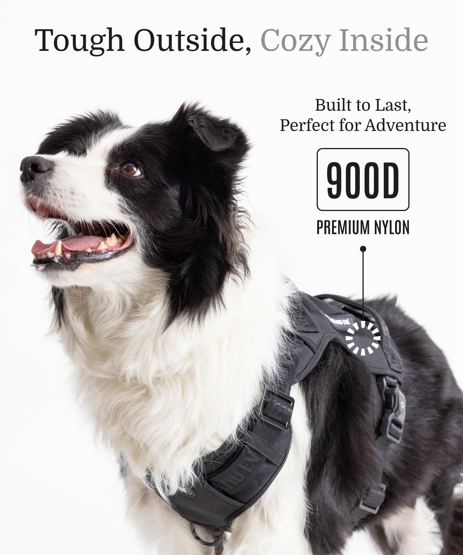 2025 New Edition, Fei & Eve Magease Dog Harness - Patented Magnetic Buckles | 3-Point No-Pull Control | Heavy-Duty 900D Nylon |