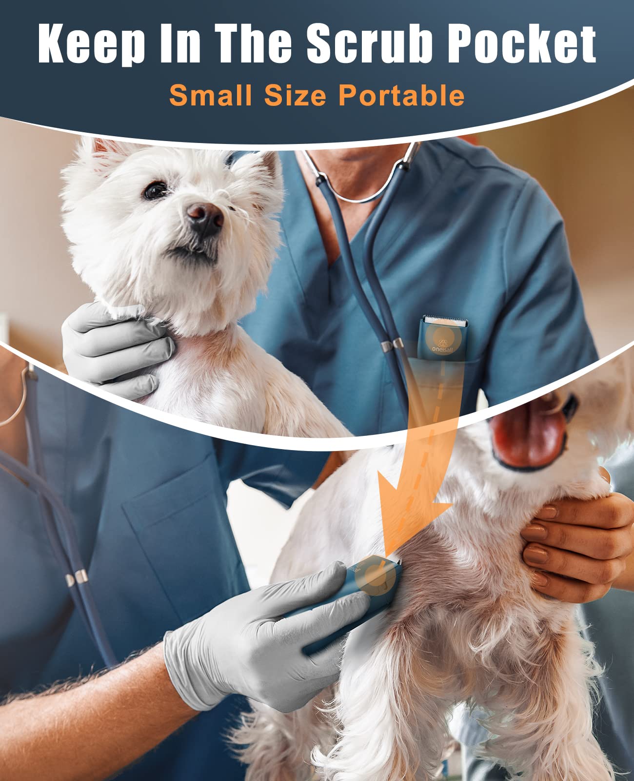Oneisall Pet Clippers For Cat Matted Hair, Small Clippers Low Noise Dog Trimmers For Dog Grooming, Pet Hair Trimmer For Small Pets (Standard Blade)