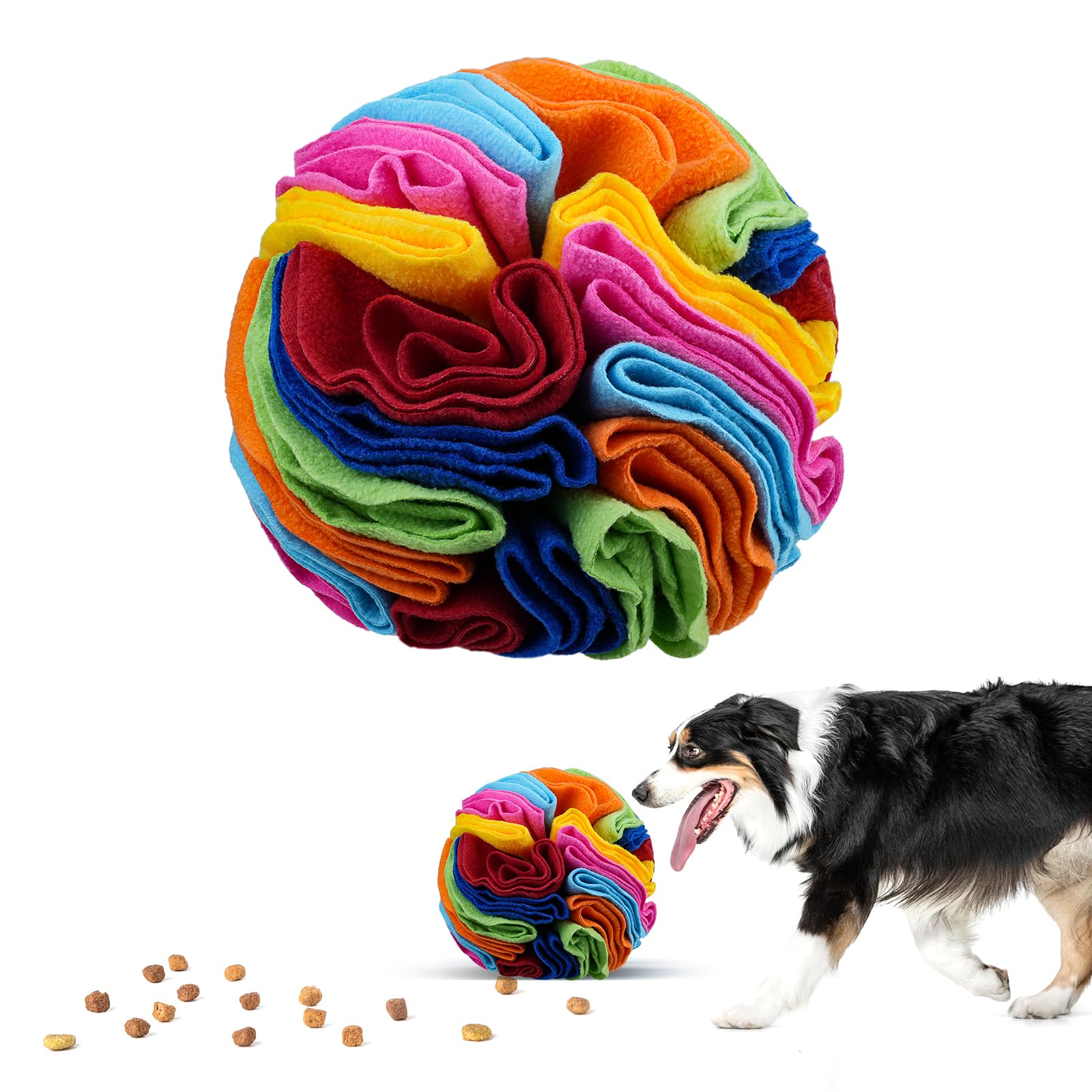 Larimuer Pet Snuffle Ball - Puzzle Sniffing Interactive Dog Toy For Blind Dogs Training & Stress Relief - Machine Washable (20Cm