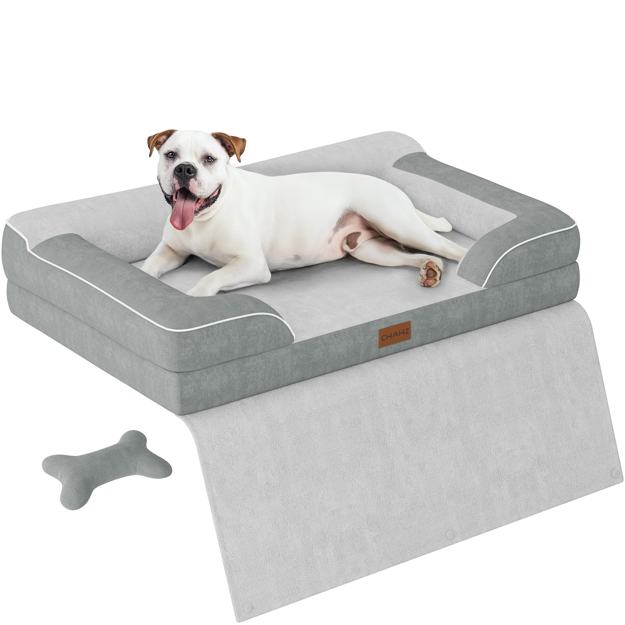 Cwawz Dog Beds For Large Dogs, Orthopedic Dog Bed With Cooling Gel Memory Foam, Waterproof Large Dog Bed With Removable Washable