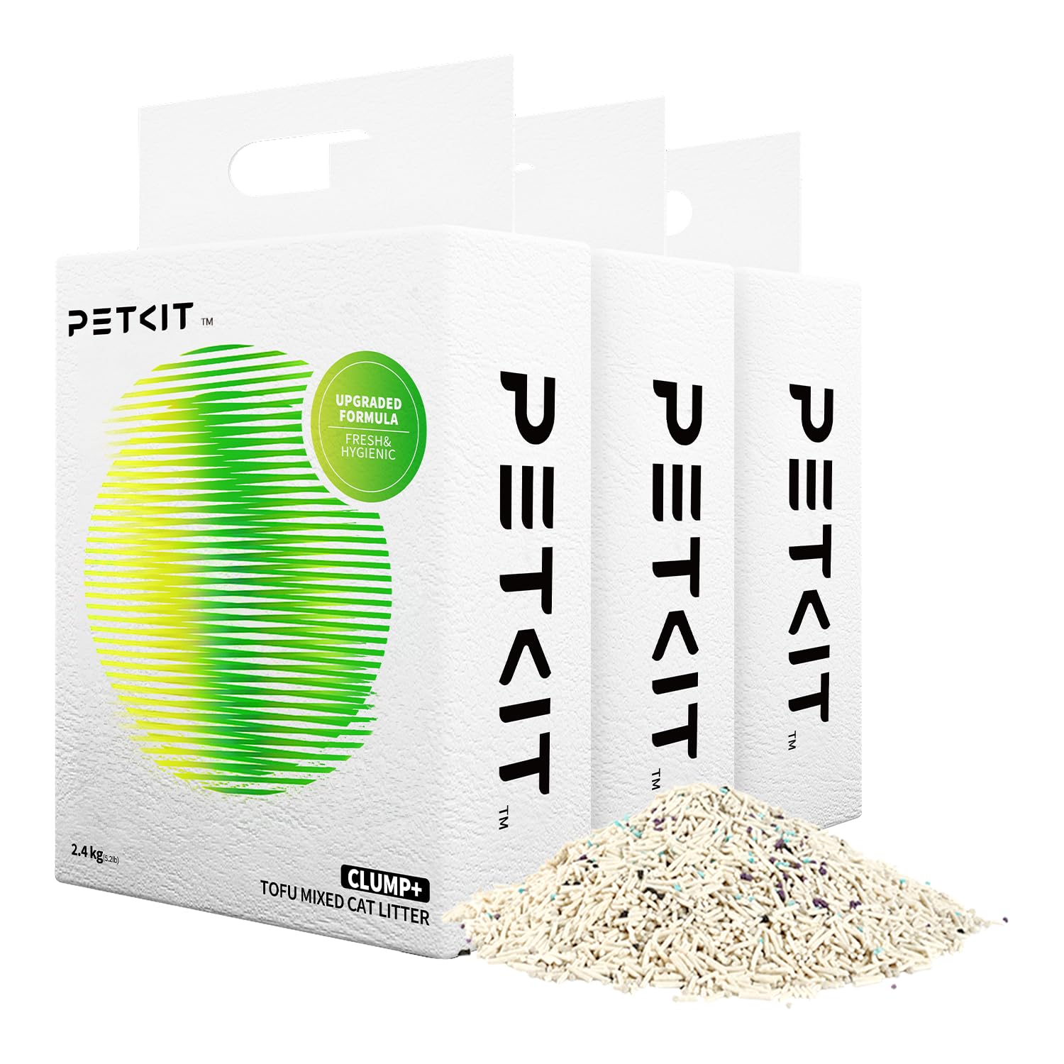 Petkit Upgraded Clump+ Tofu Mixed Cat Litter, Stronger Odor Control,Ultra Absorbent And Rapid Clumping, 100% Natural Ingredients