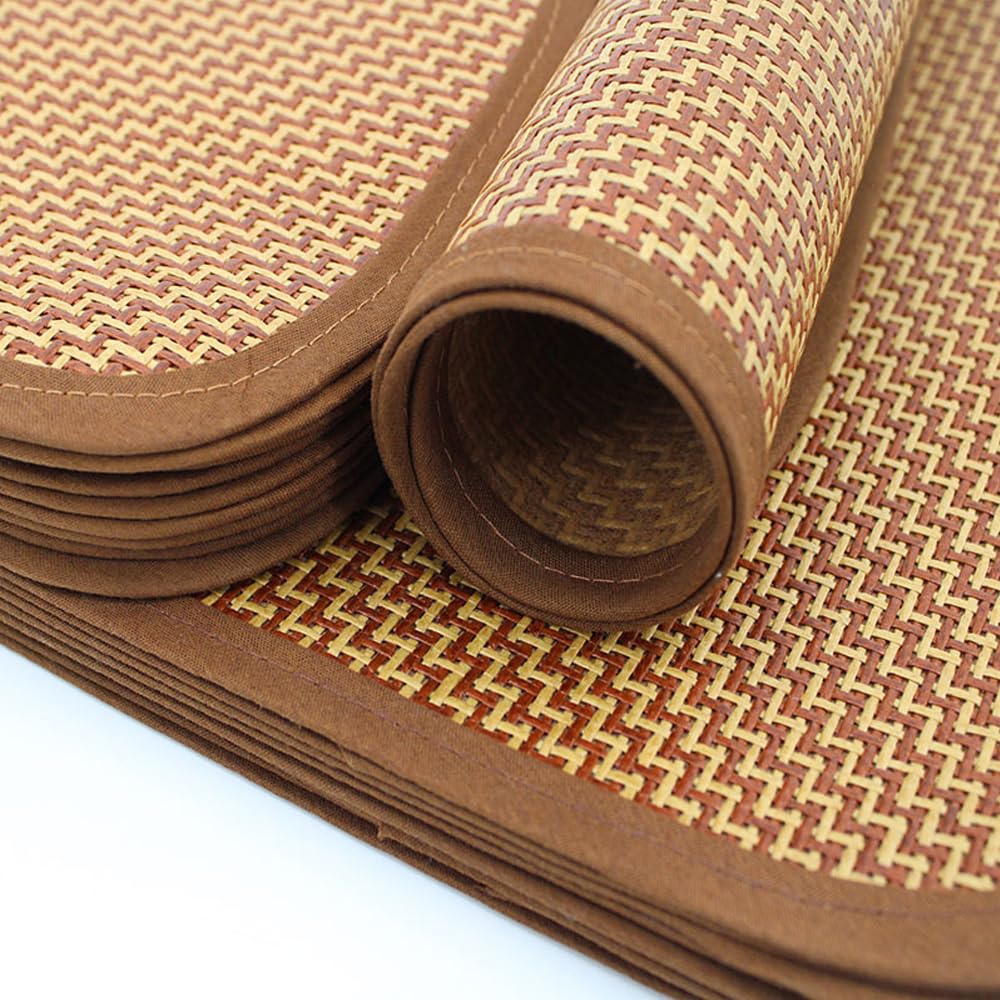 Utysty 2 Pack Cat Cooling Mat Self Cool Pad Seats Summer Bamboo Rattan Woven Sleeping Rest Mats For Pets Puppy Dog Kitty Kennels