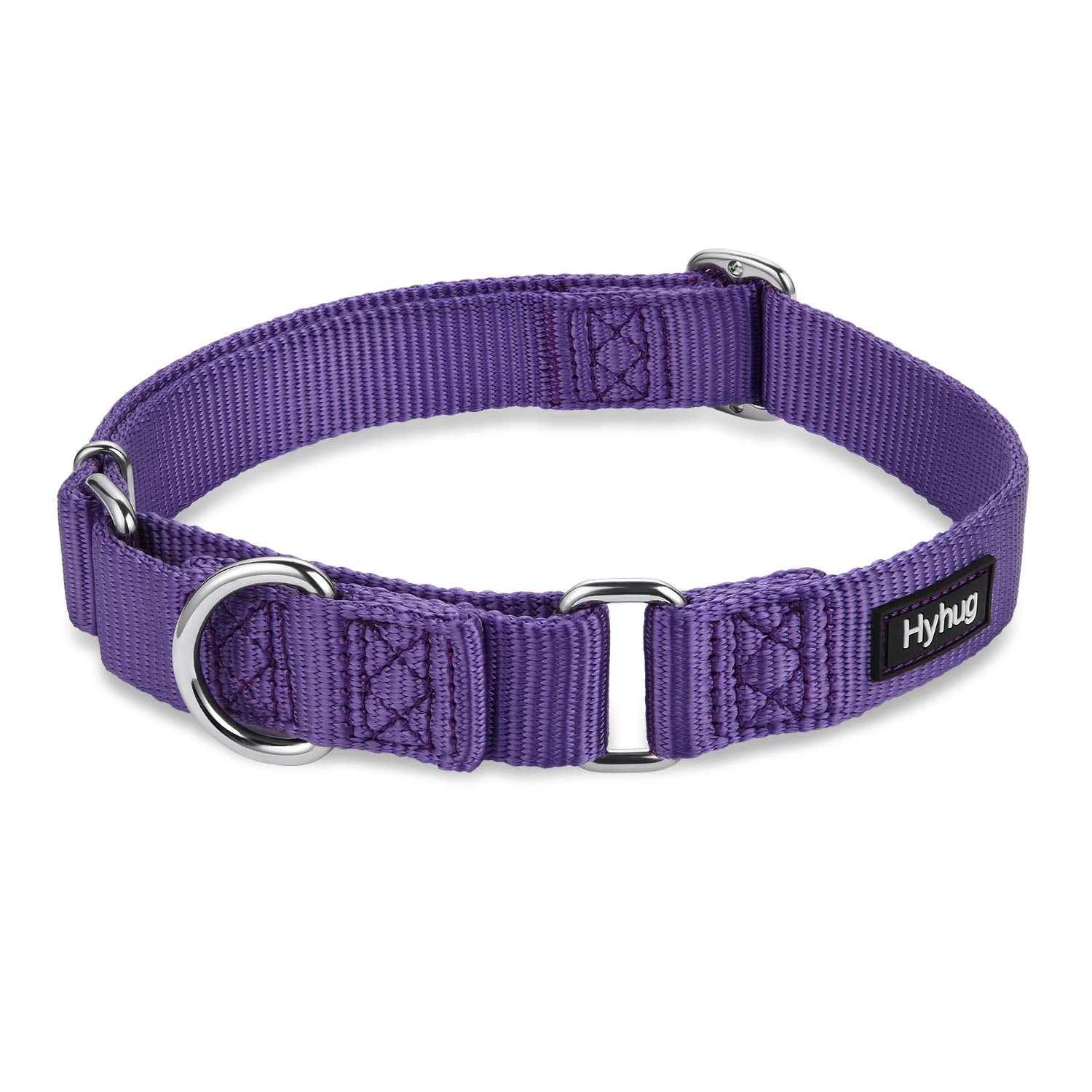Hyhug Pets Premium Upgraded Heavy Duty Nylon Anti-Escape Martingale Collar For Boy And Girl Dogs Comfy And Safe - Professional Training, Daily Use Walking. (Medium, Ultra Violet)