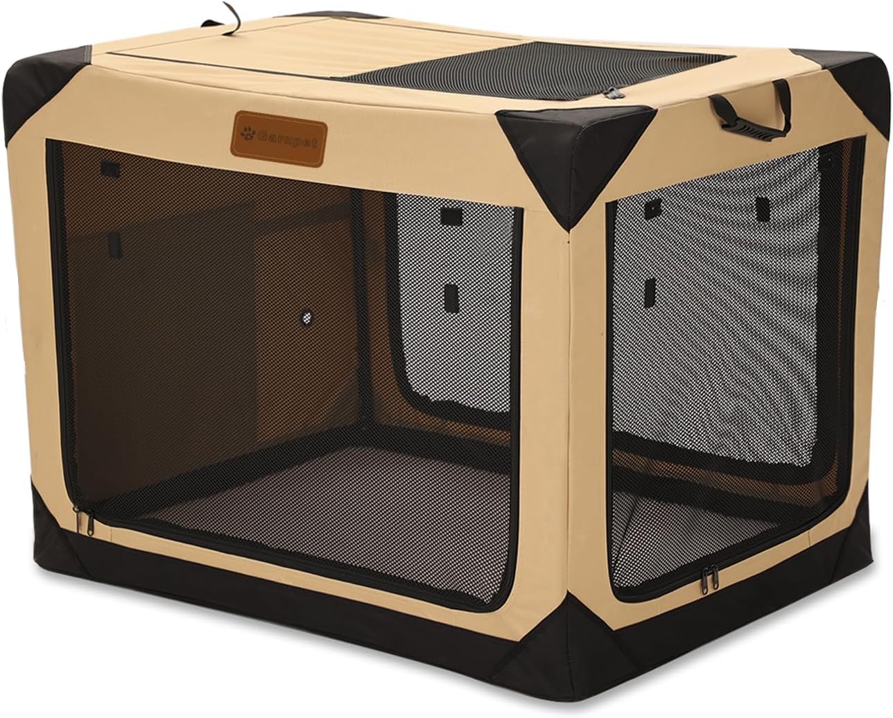 Garnpet Soft Dog Crate For Medium Dogs, 4-Door Foldable Collapsible Dog Crate With Soft Sides, Indoor & Outdoor Travel Dog Kenne