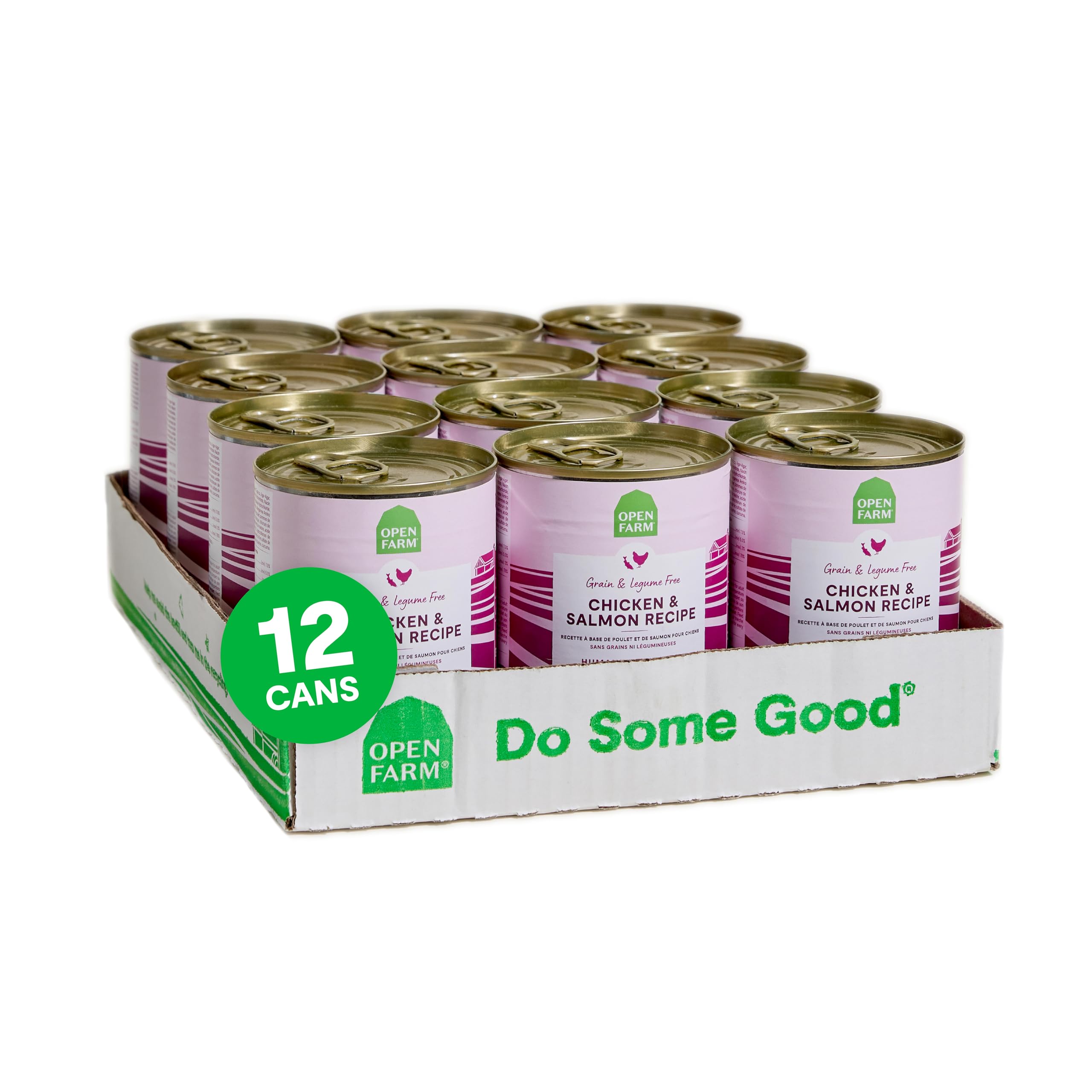Open Farm Canned Dog Food, Pate for Complete & Balanced Nutrition, Grain Free and Legume-Free, Chicken & Salmon Recipe, 12.5oz C