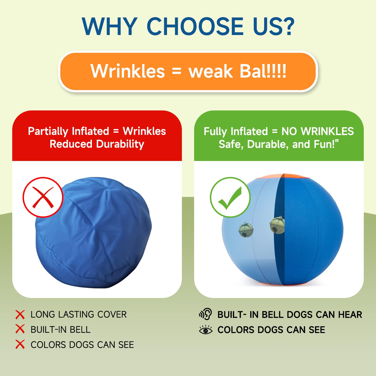 Tailwaggers Jingle Herding Ball For Dogs,Durable Cover For Long-Lasting Dog Toys, For Exercise And Entertainment Dogs In Backyar
